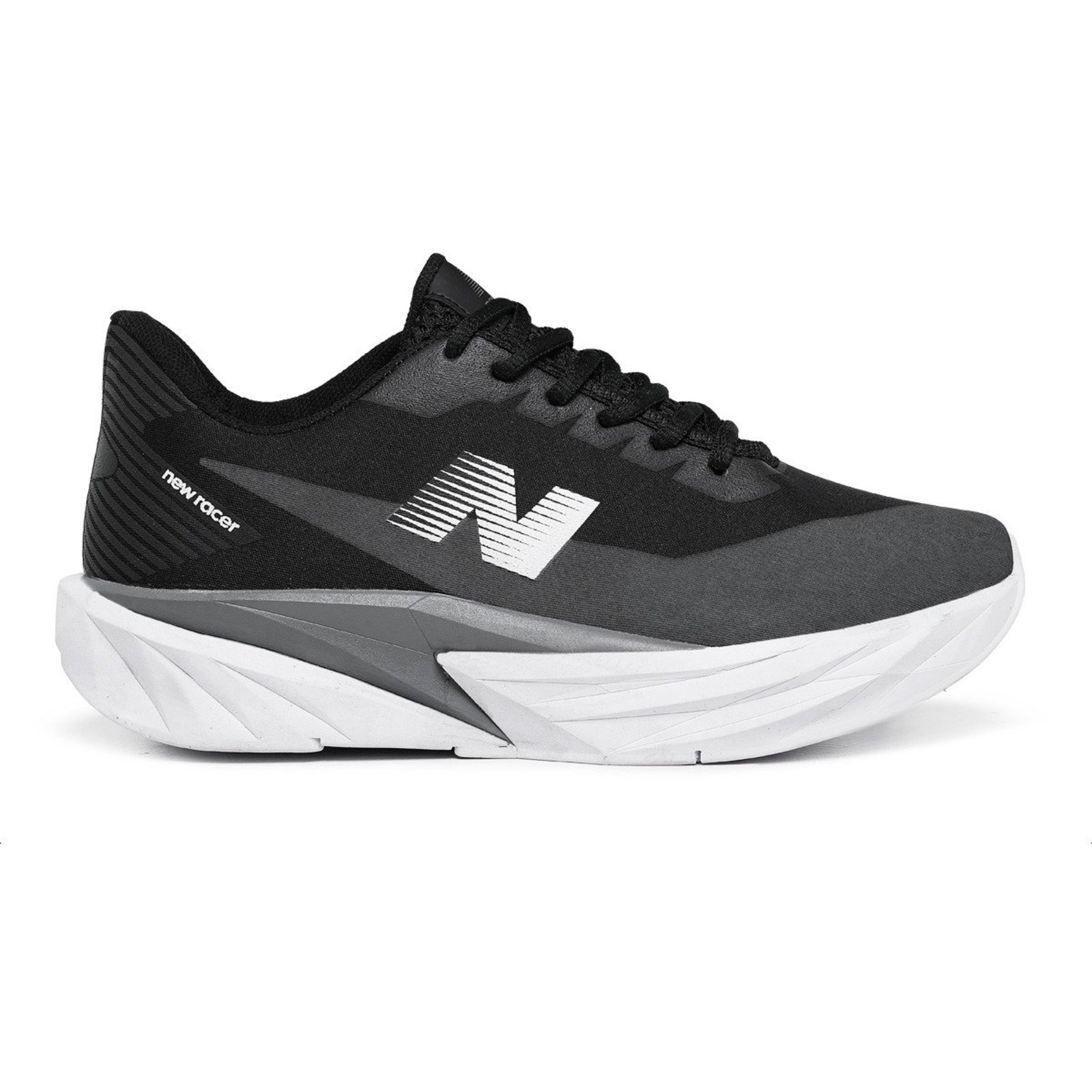 Tenis Masculino Esportivo New Racer Corrida Academia Caminhada Dia a Dia Preto