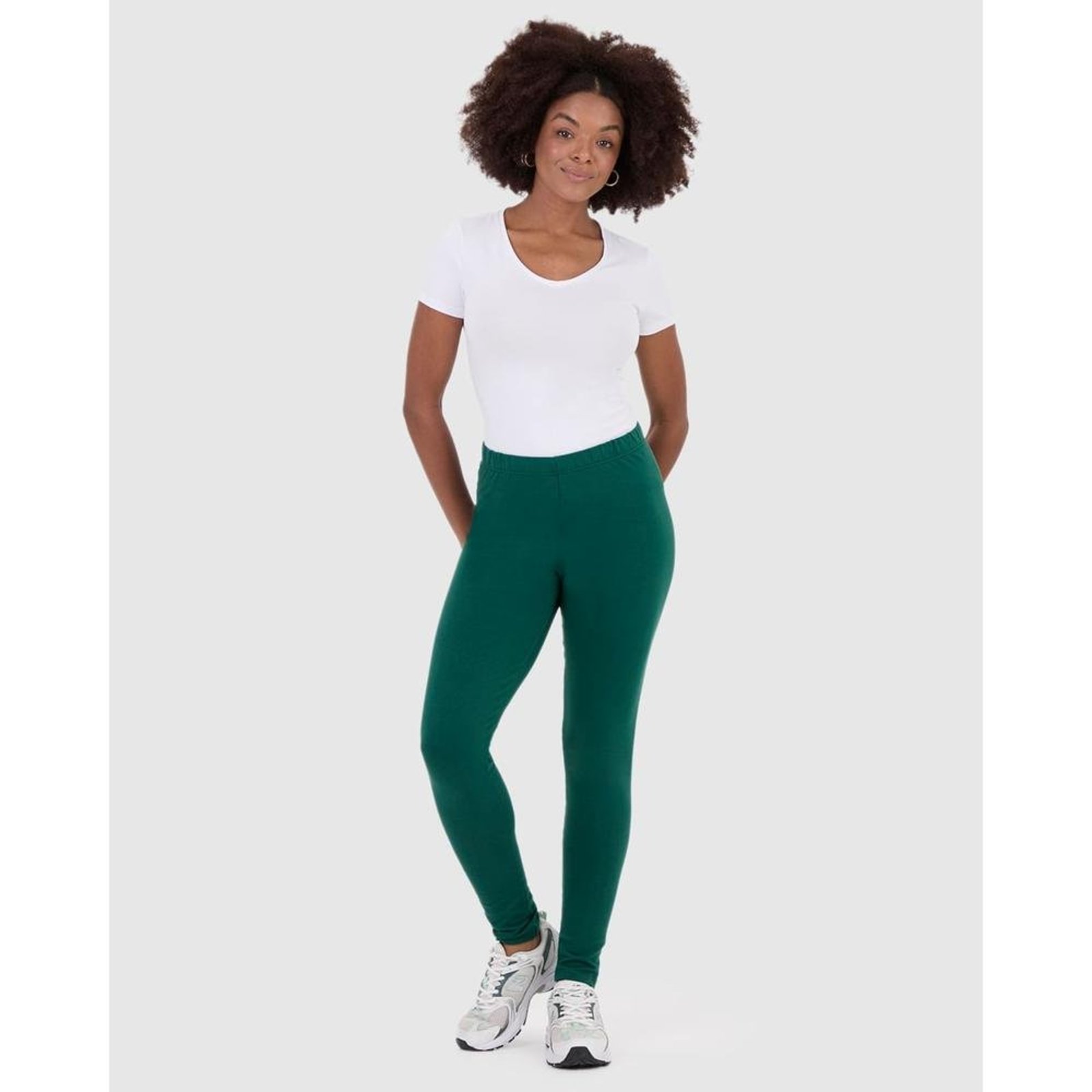 Calça Legging Básica Feminina Em Moletom Stretch Flanelado