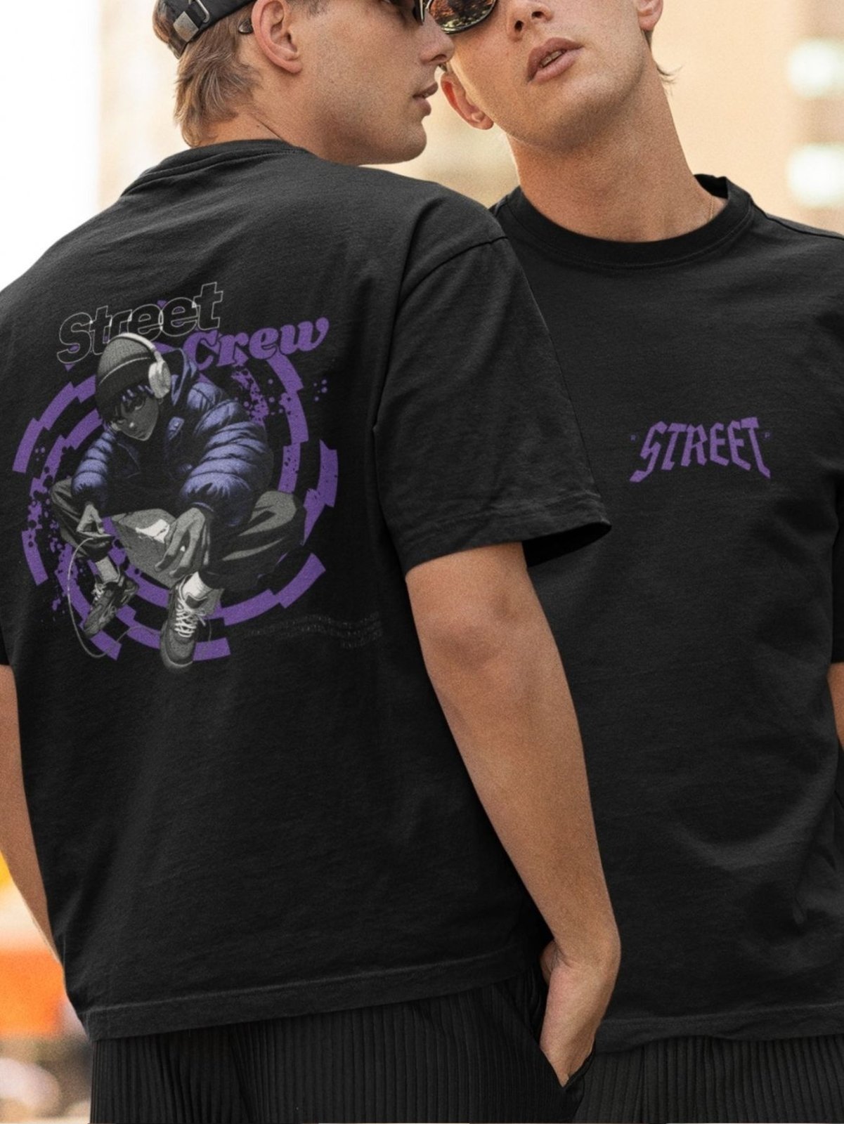 Camiseta Masculina GuGi Hip Hop Street Crew Preto