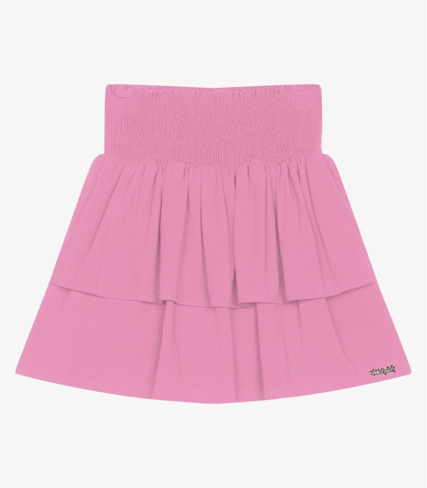 Infantil - Saia Viscose Slub Babados Trick Nick Rosa