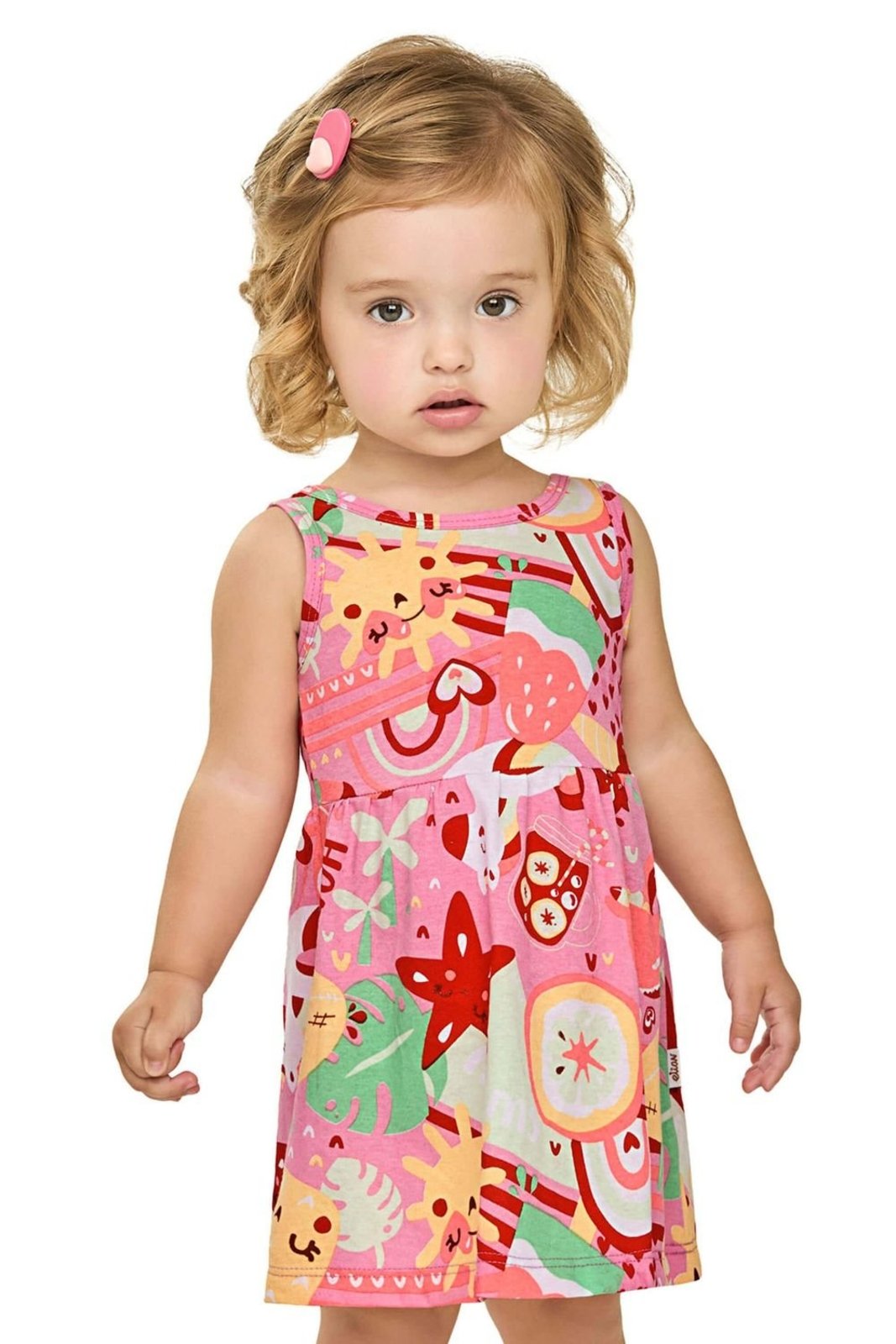 Vista 2 Infantil - Vestido Menina Summer Elian rosa Elian rosa