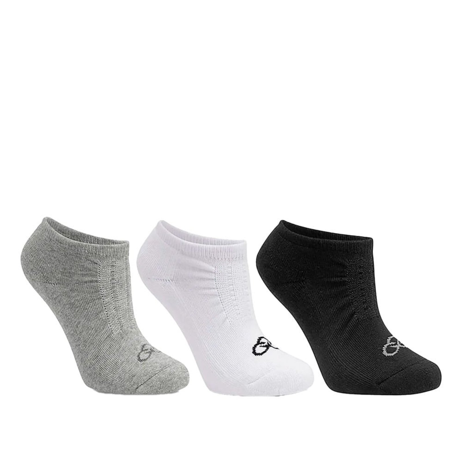 Meia Masculina Olympikus Kit 3 Pares Branco/Preto/Cinza