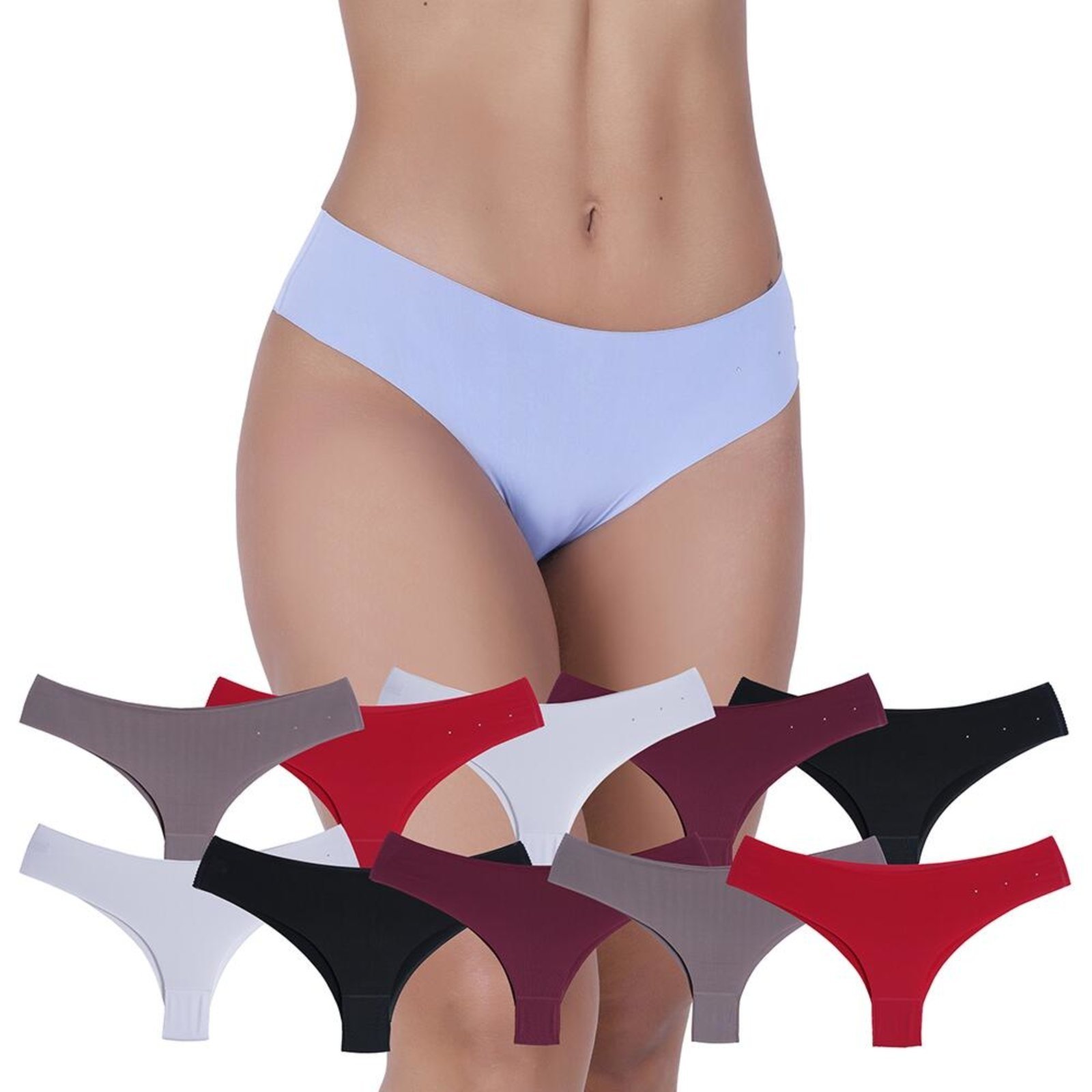 Vista 2 Kit 10 Calcinhas Nua Sem Costura Concept Lingerie multicolorido Concept Lingerie multicolorido