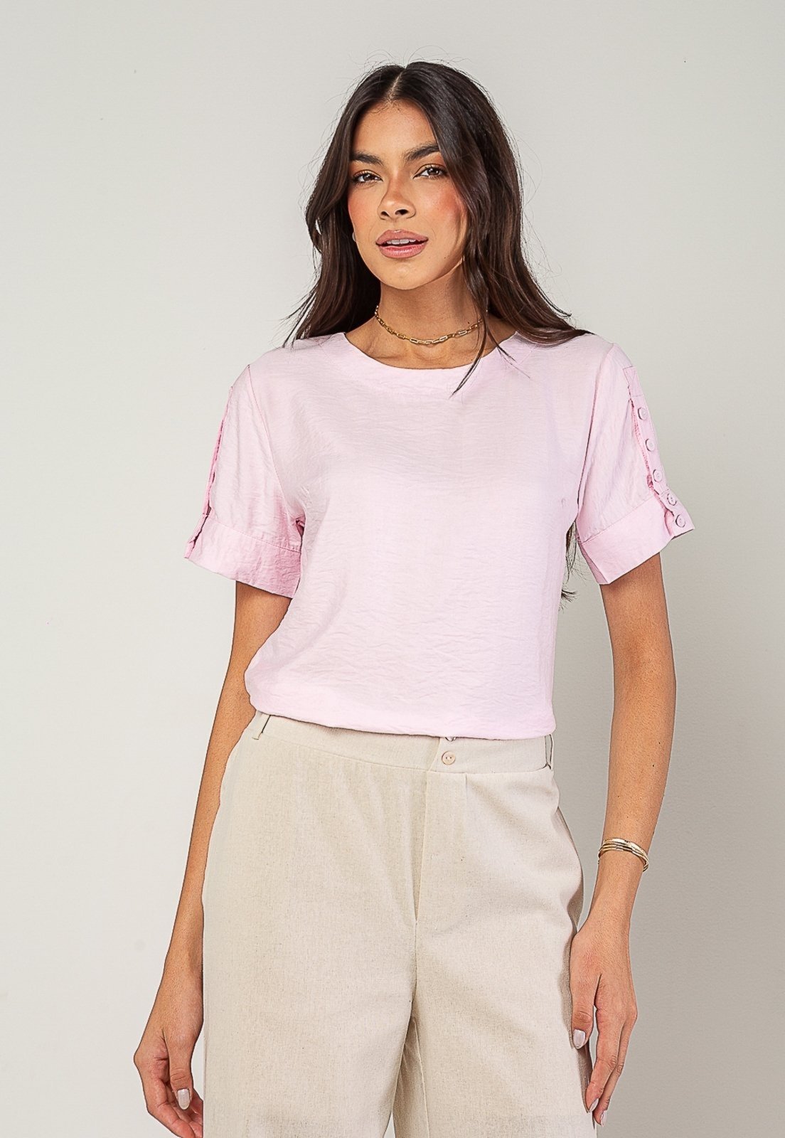 Blusa Alfaiataria Com Botões Na Manga Salvatore Rosa