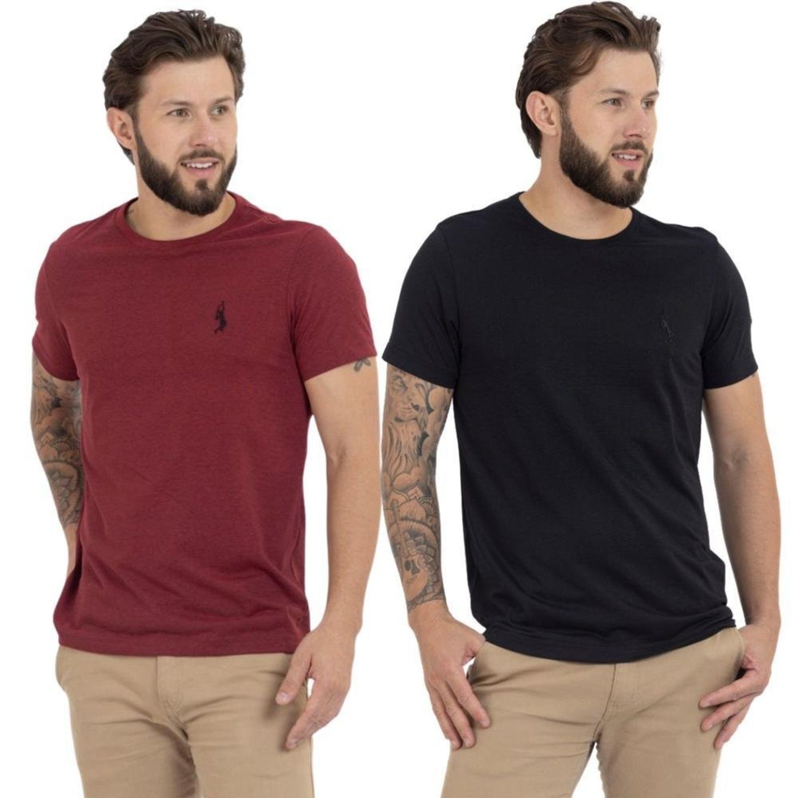 Kit 2 Camiseta Básica Casual Masculina Confortável em Malha Leve