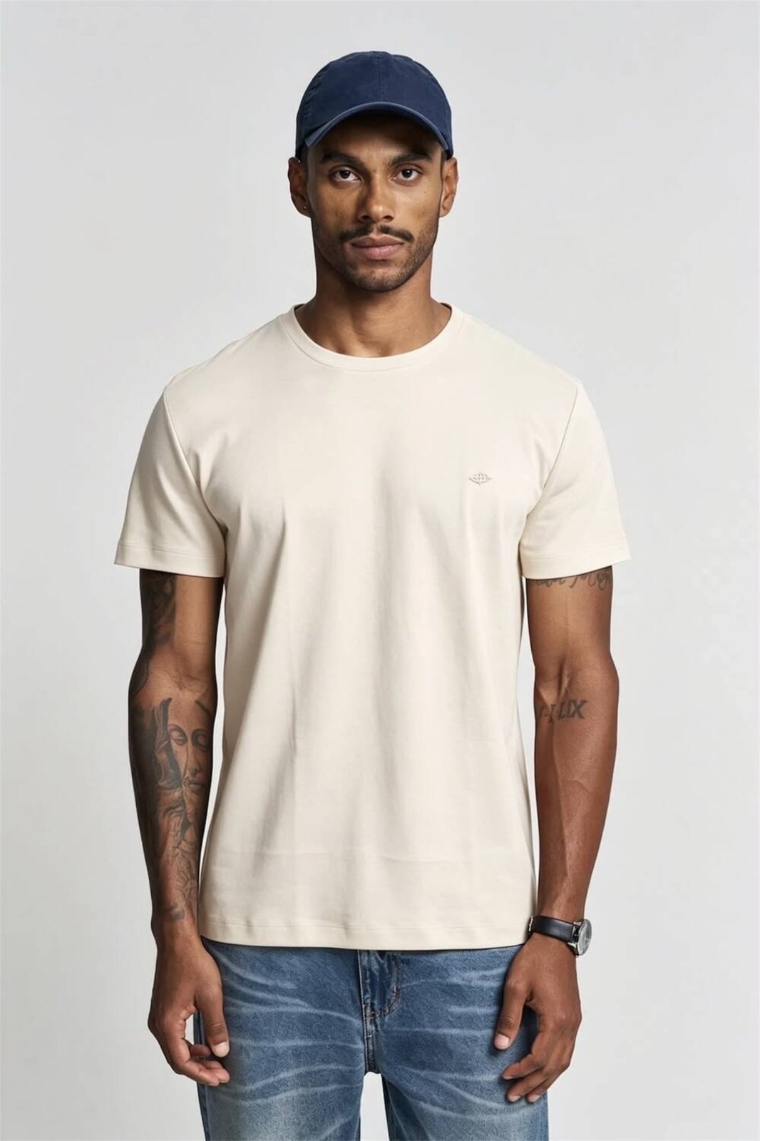 Camiseta Masculina Comfort Triton Bege Italian