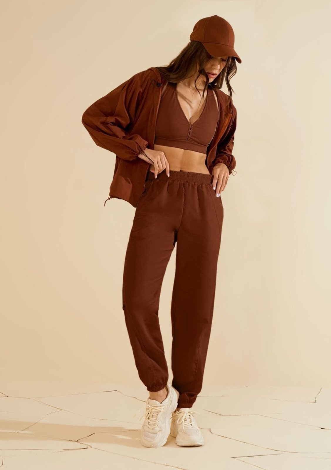 Calça Morena Rosa Jogging Alta - Marrom