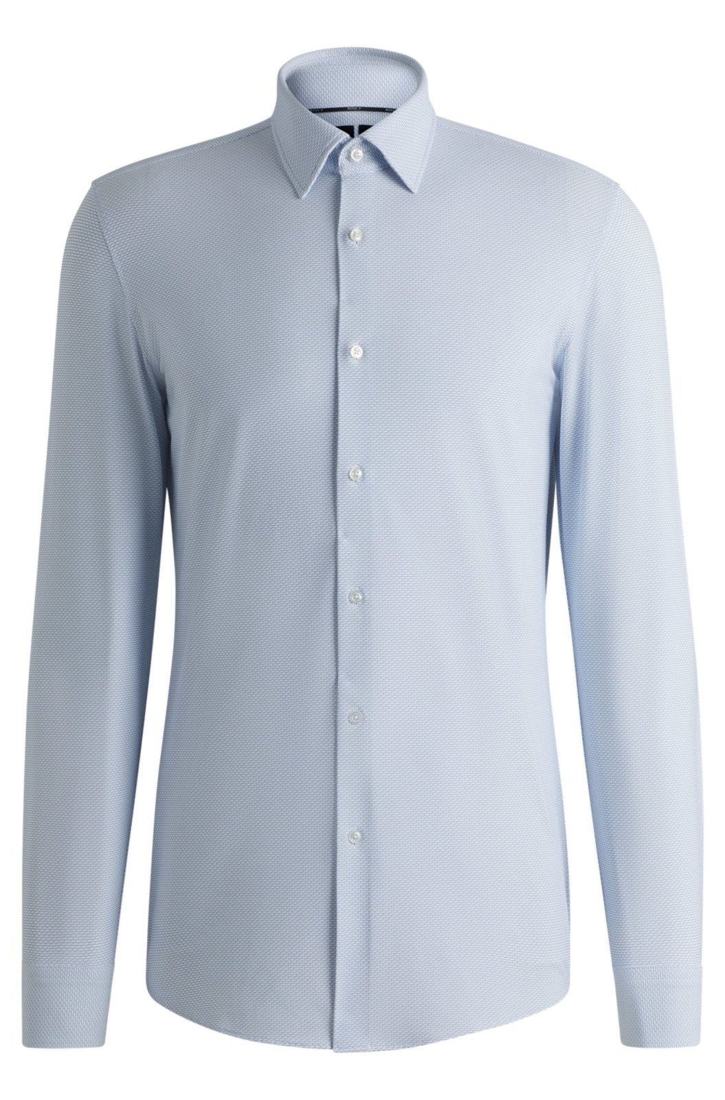 Vista 2 Camisa Slim-Fit Em Tecido De Performance Estruturado azul azul