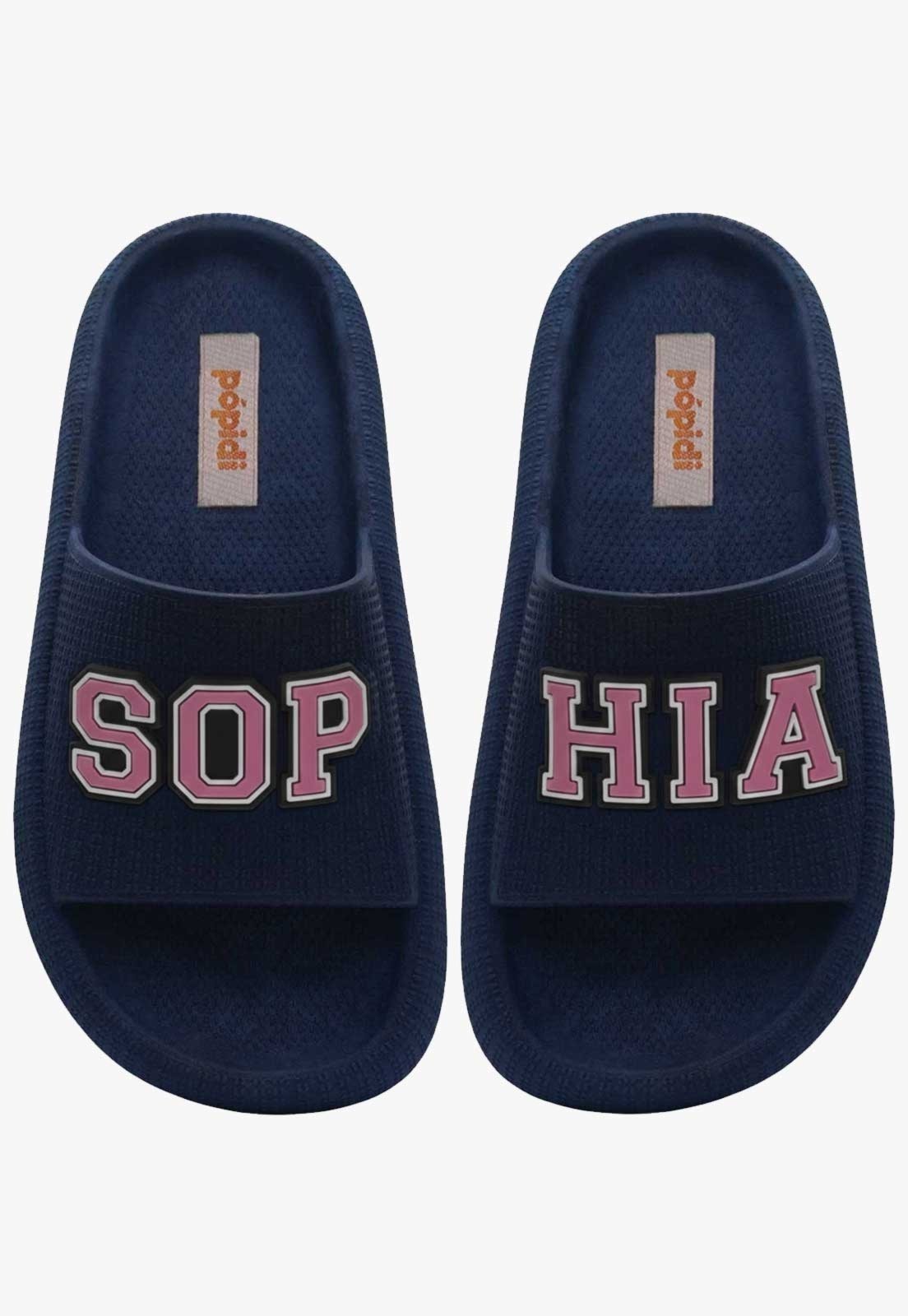 Infantil - Chinelo Pópidi Personalizado SOPHIA Estilo Nuvem Marinho