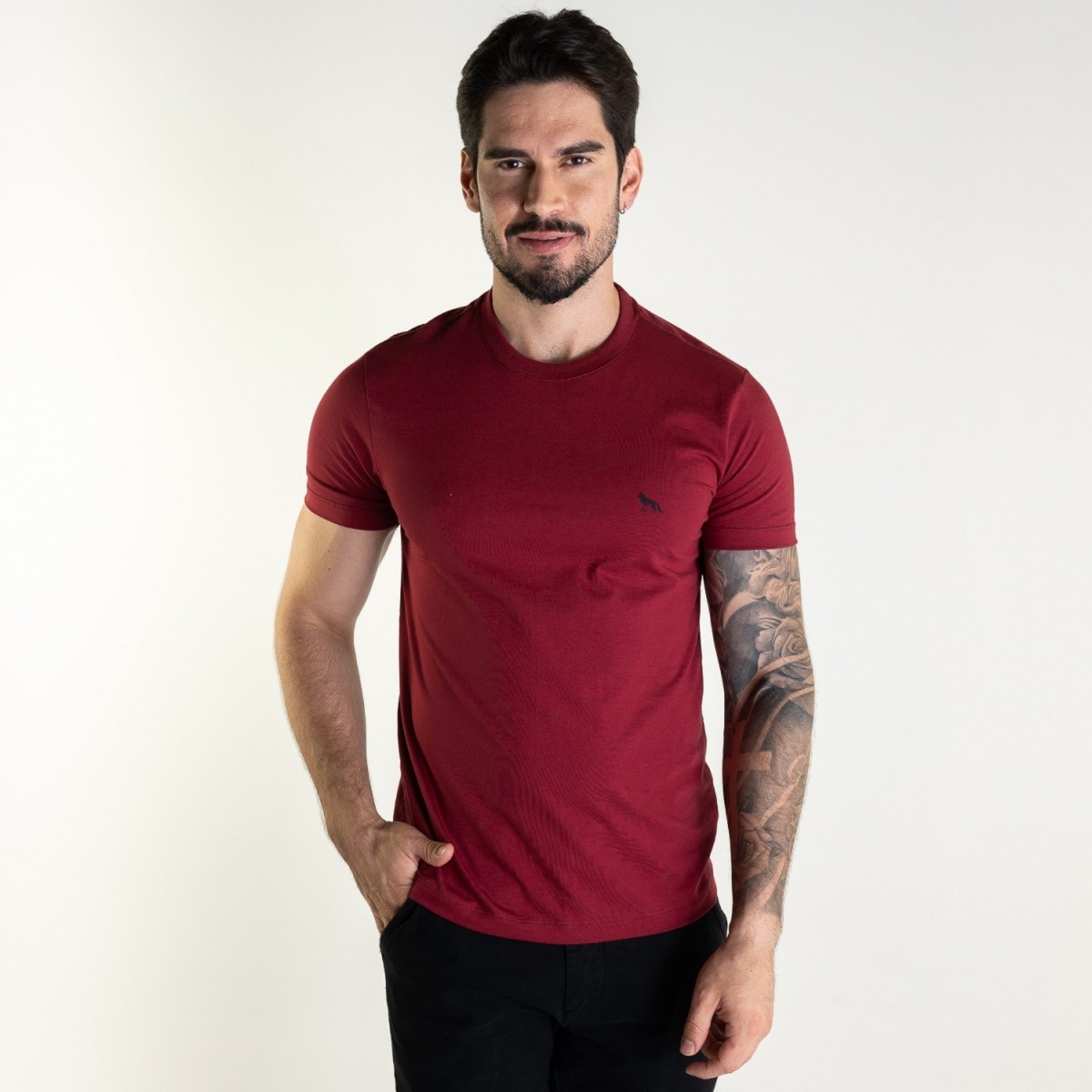 Camiseta Acostamento Wolf Bordô