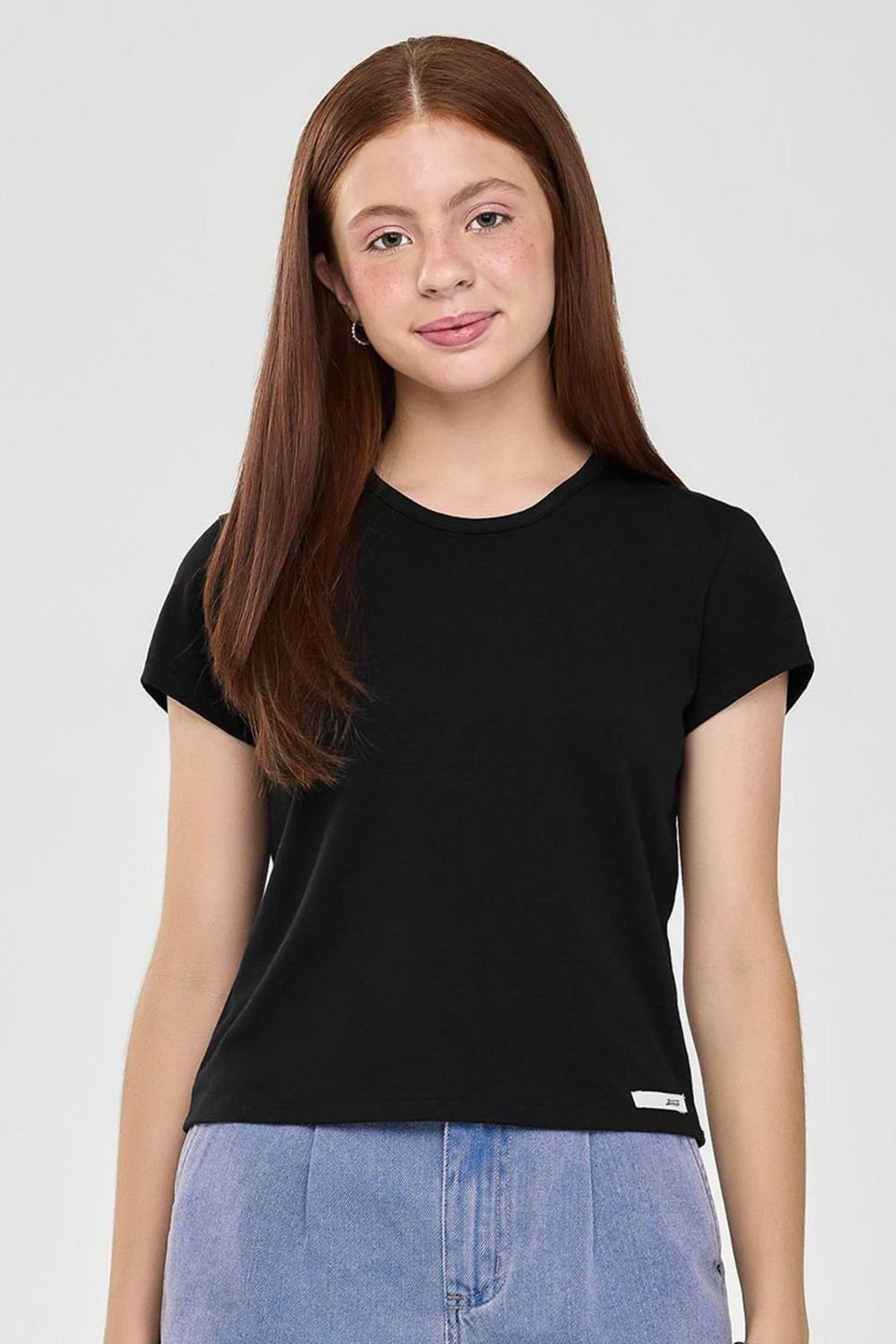 Infantil - Blusa Juvenil Menina Cotton Básica Beats Preto