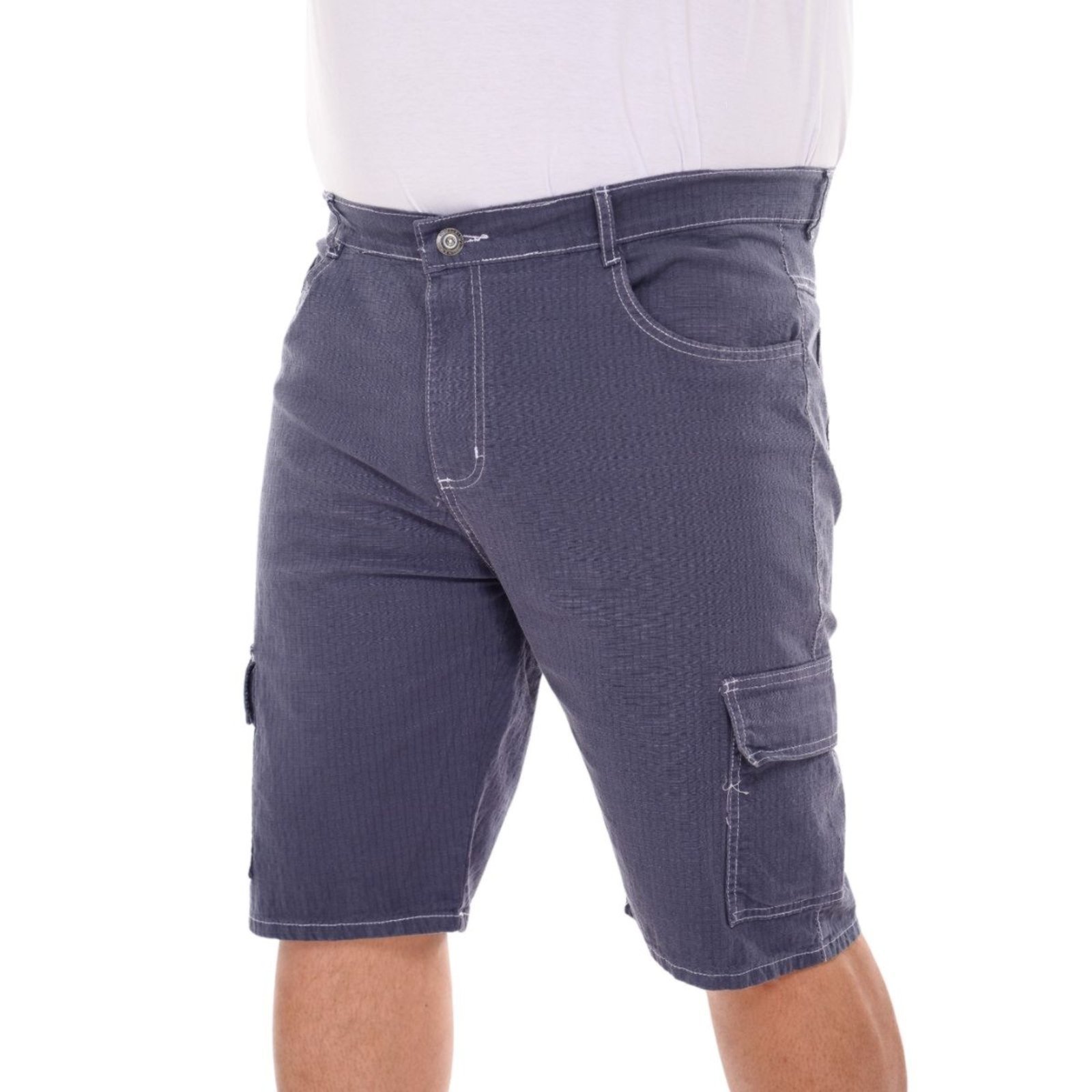 Bermuda Masculina Cargo Na Sarja Collor Jeans Loka