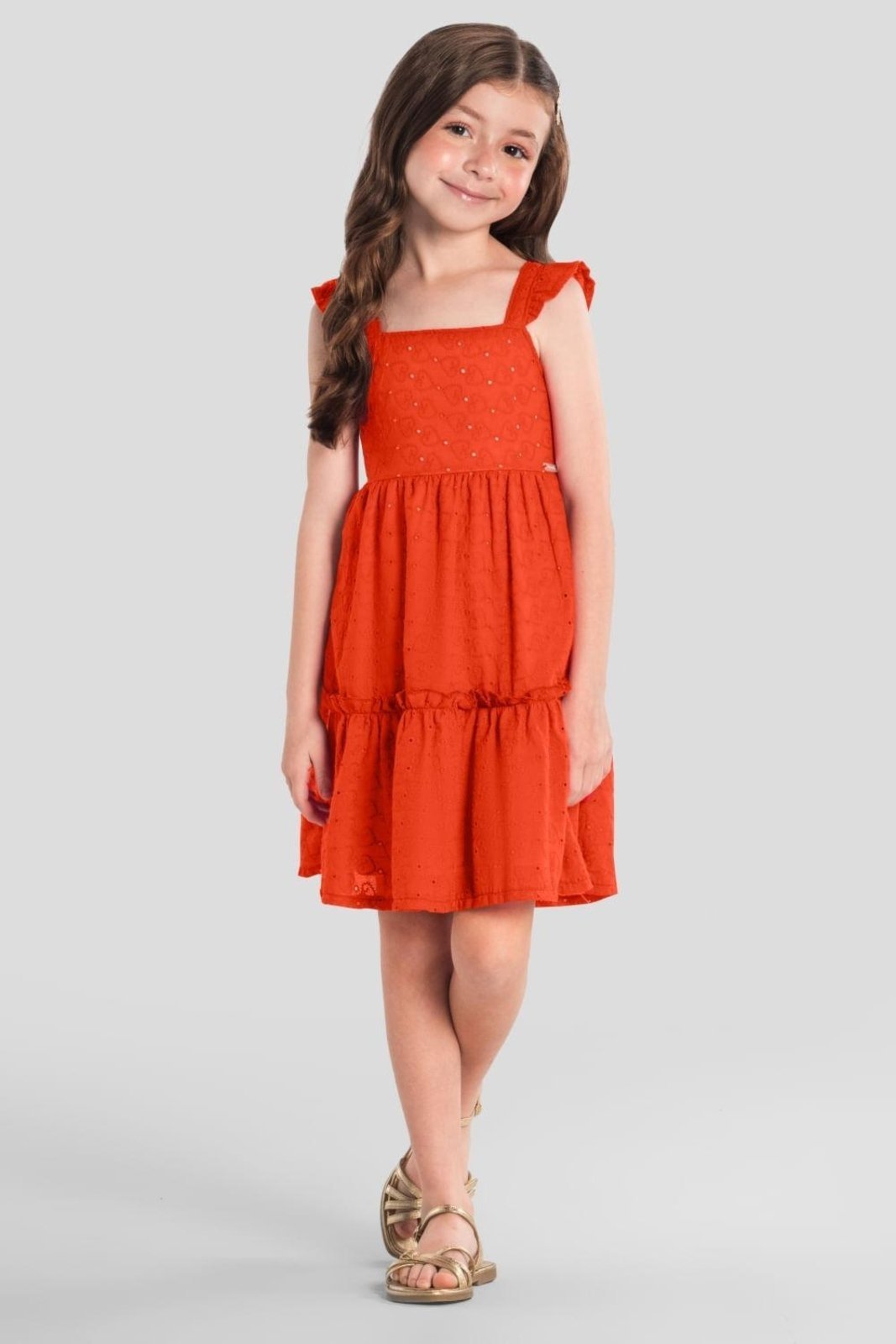 Infantil - Vestido menina bordado Mundi