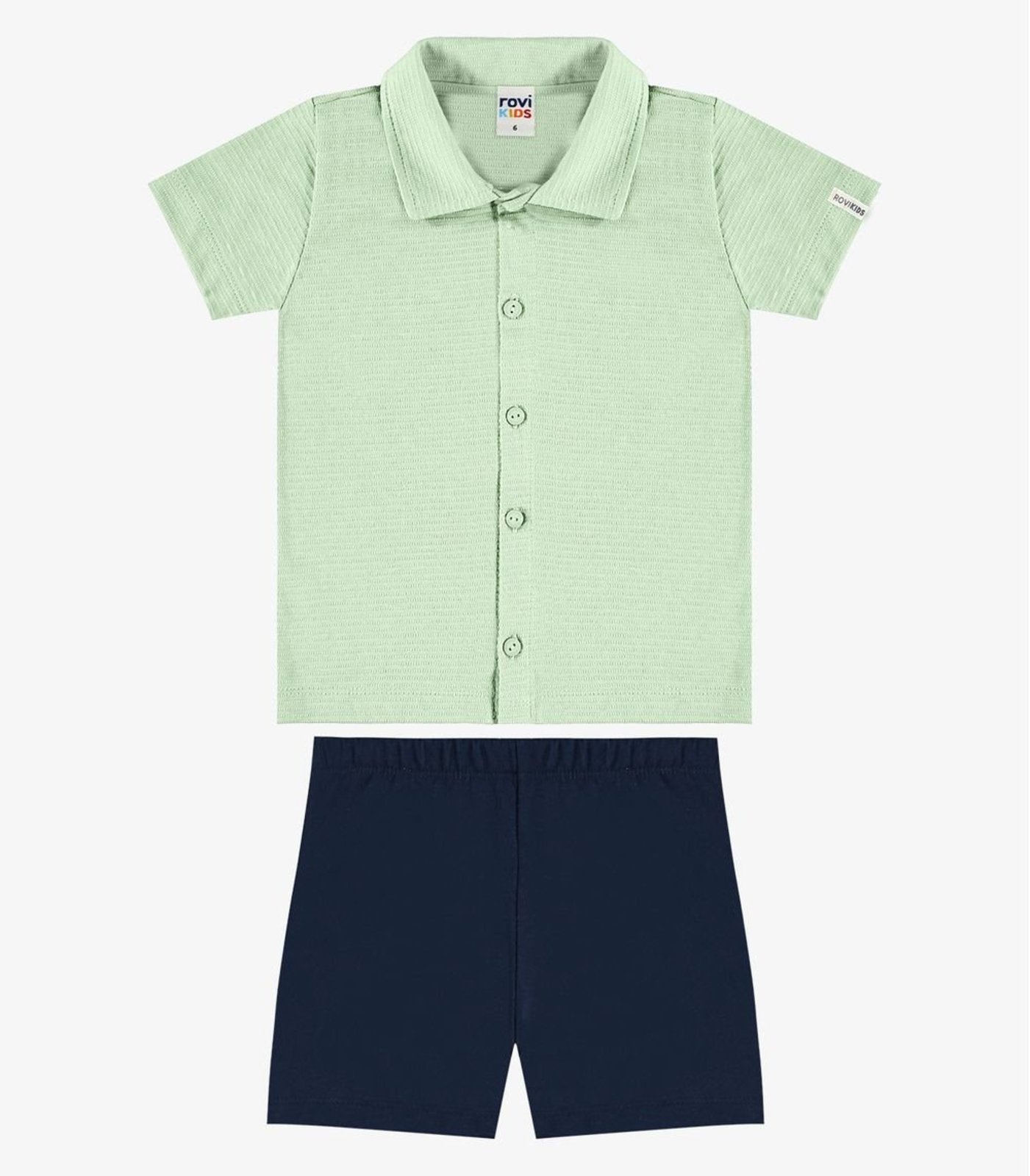 Infantil - Conjunto Camisa Com Bermuda Rovi Verde