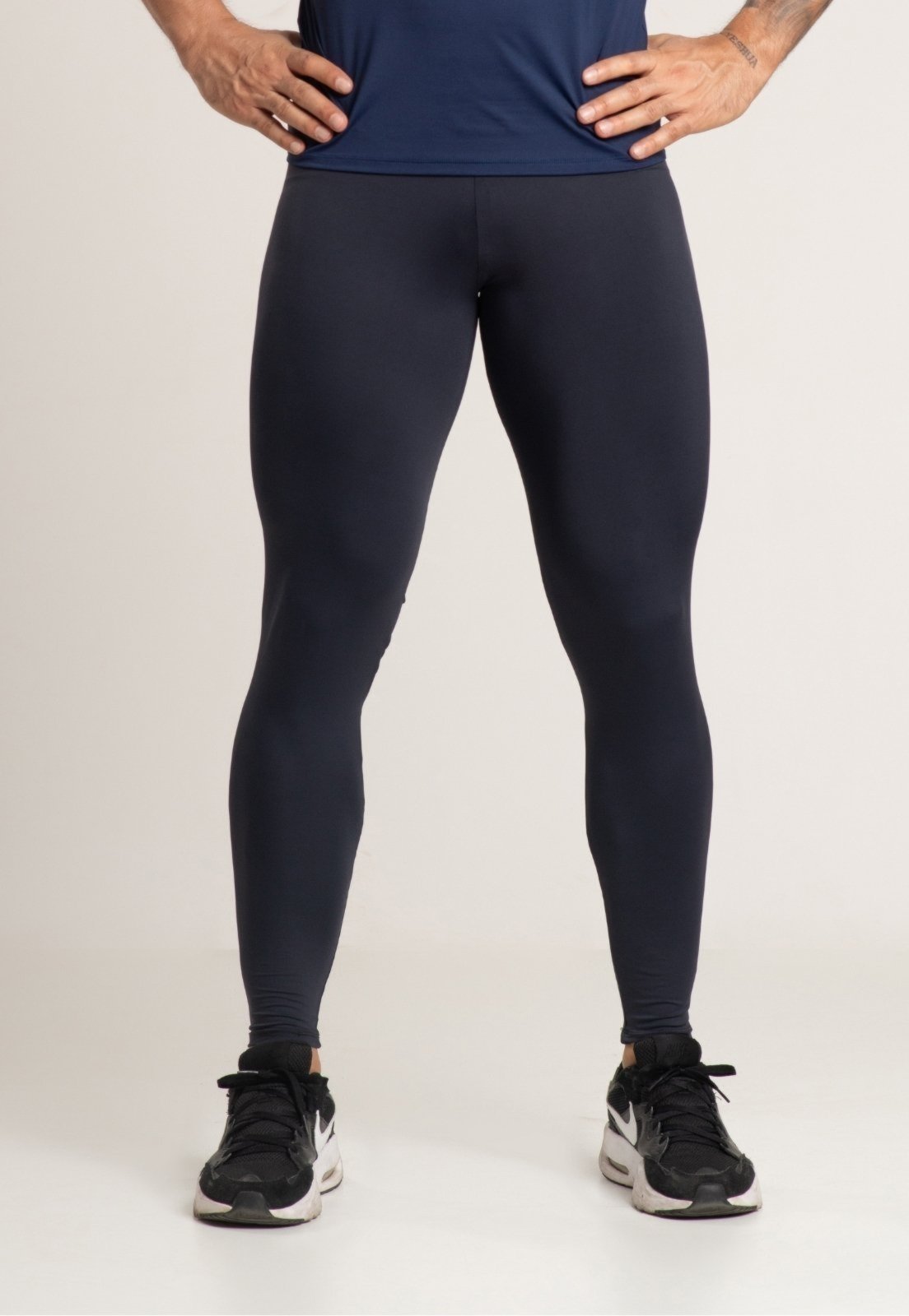 Calça Térmica Masculina Serra e Mar Modas Compressão Proteção UV Segunda Pele Preto