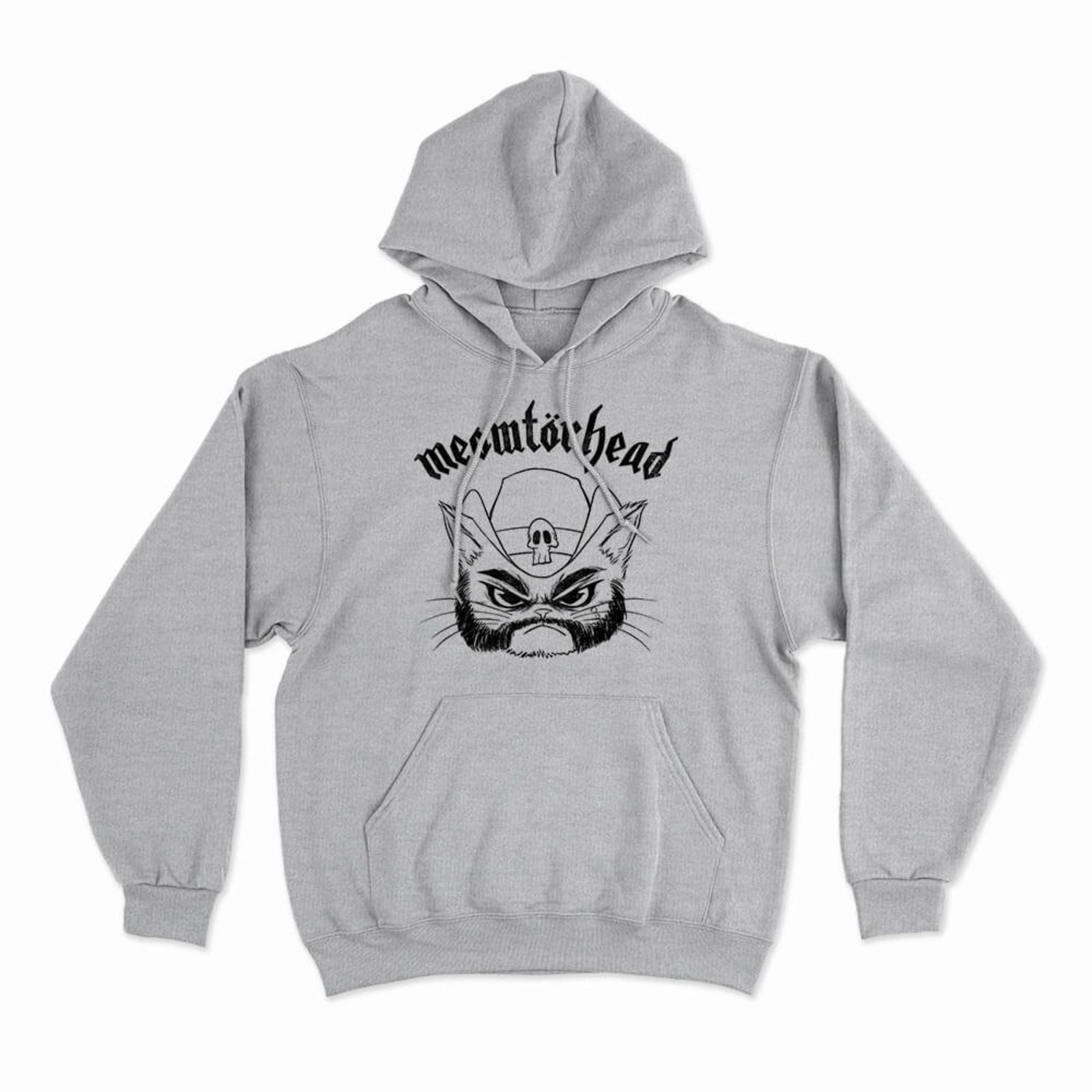 Moletom Com Capuz Meowtorhead - Mescla Cinza - Casual - Studio Geek