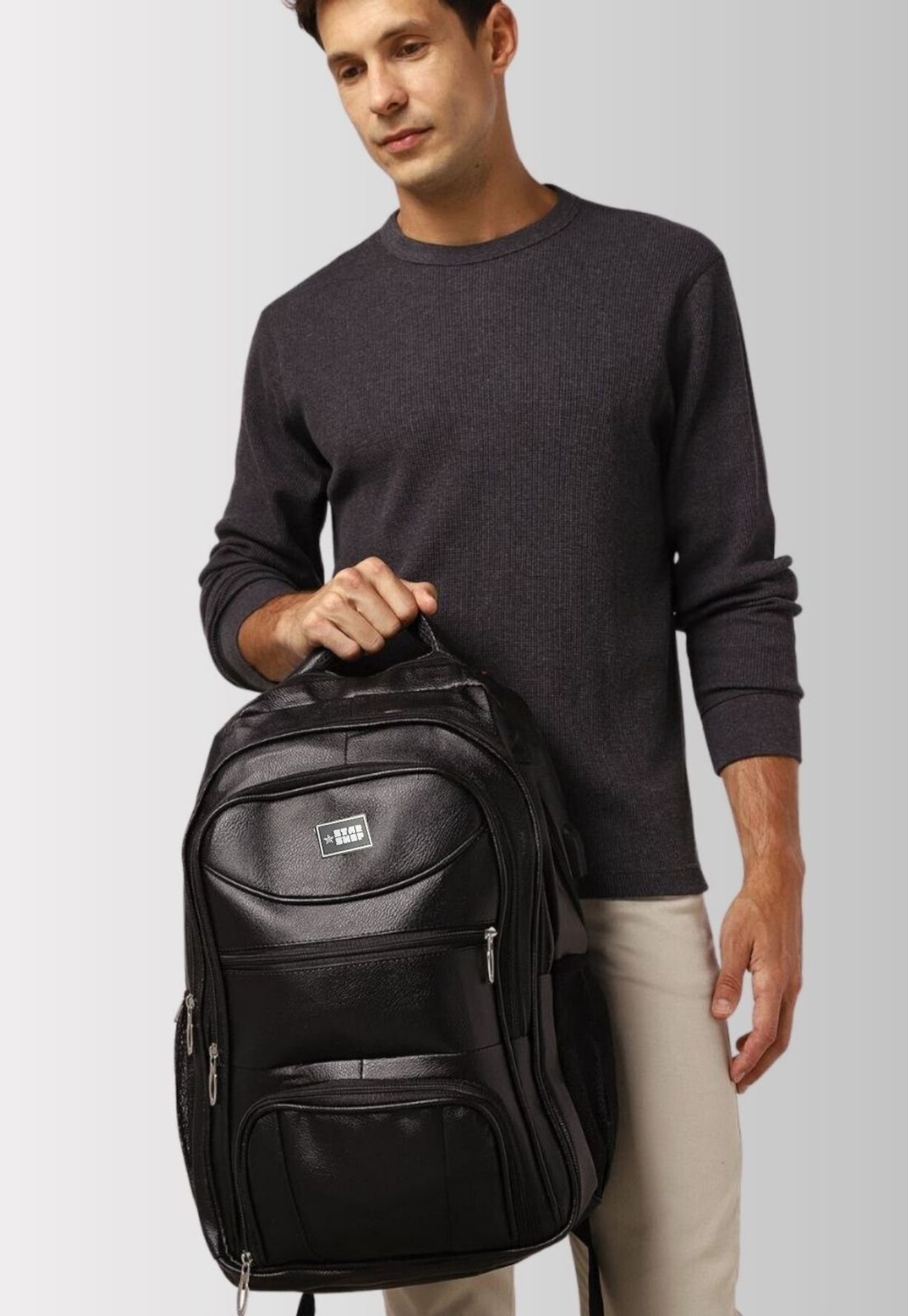 Mochila Masculina Escolar Reforçada Para Notebook Viagem Star Shop Preto