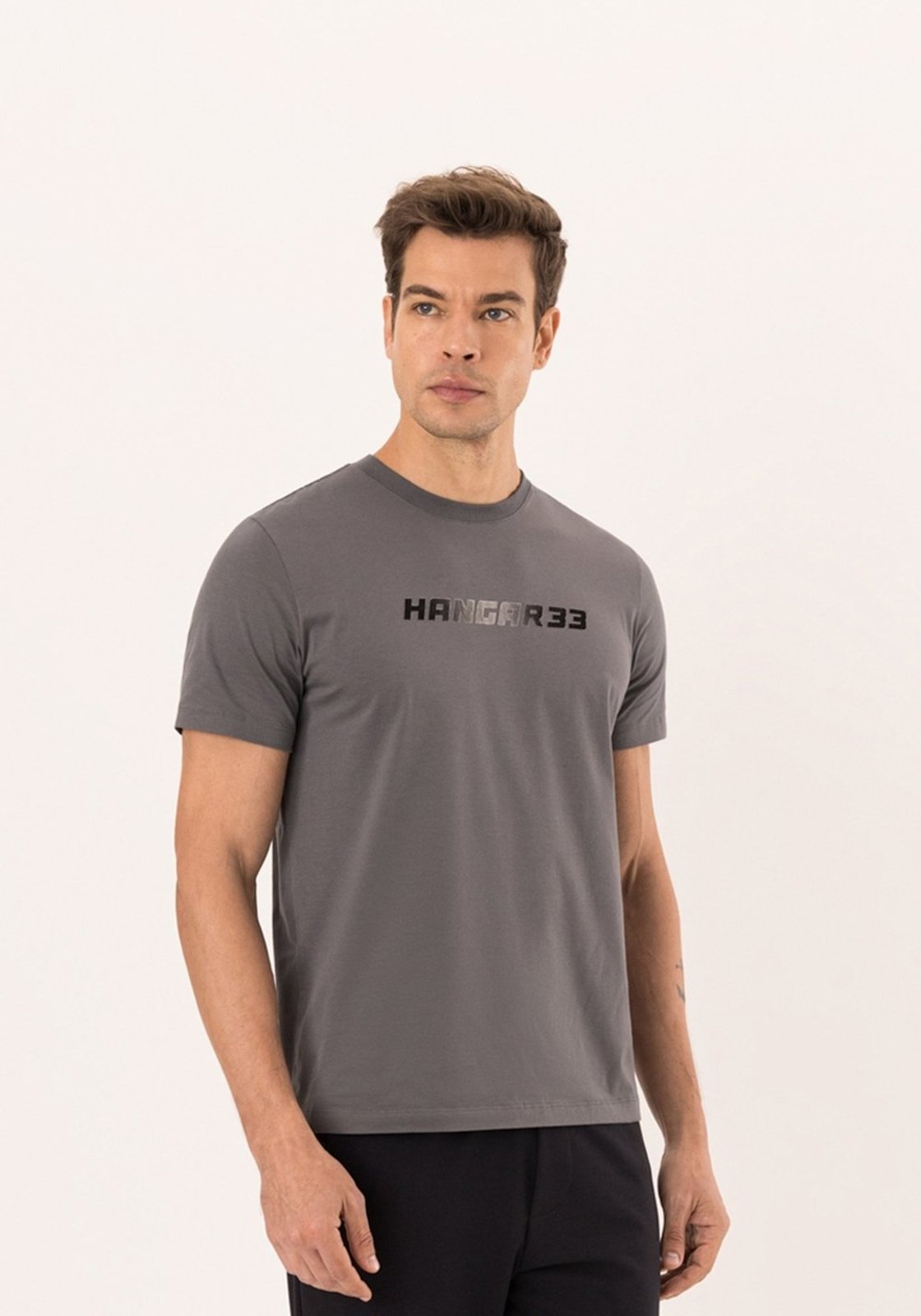 Camiseta Com Mangas Curtas Em Malha De Algodão