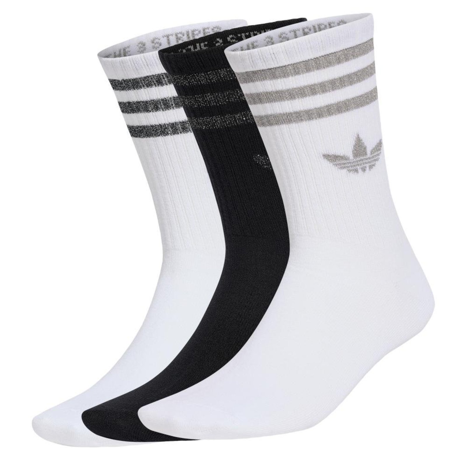 MEIAS TRÊS LISTRAS GLITTER 3 PARES adidas Originals Branco
