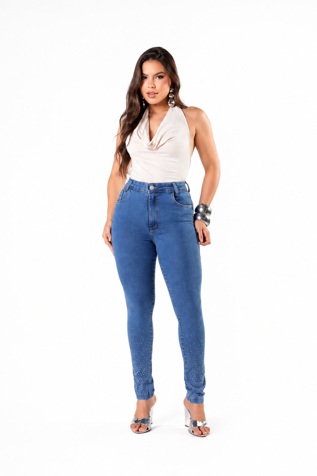 Calça Jeans Skinny D Bell Outlet Fashion Azul