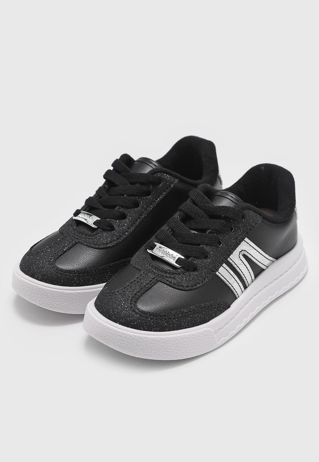 Infantil - Tênis Molekinha Casual Detalhes Brilhantes Preto
