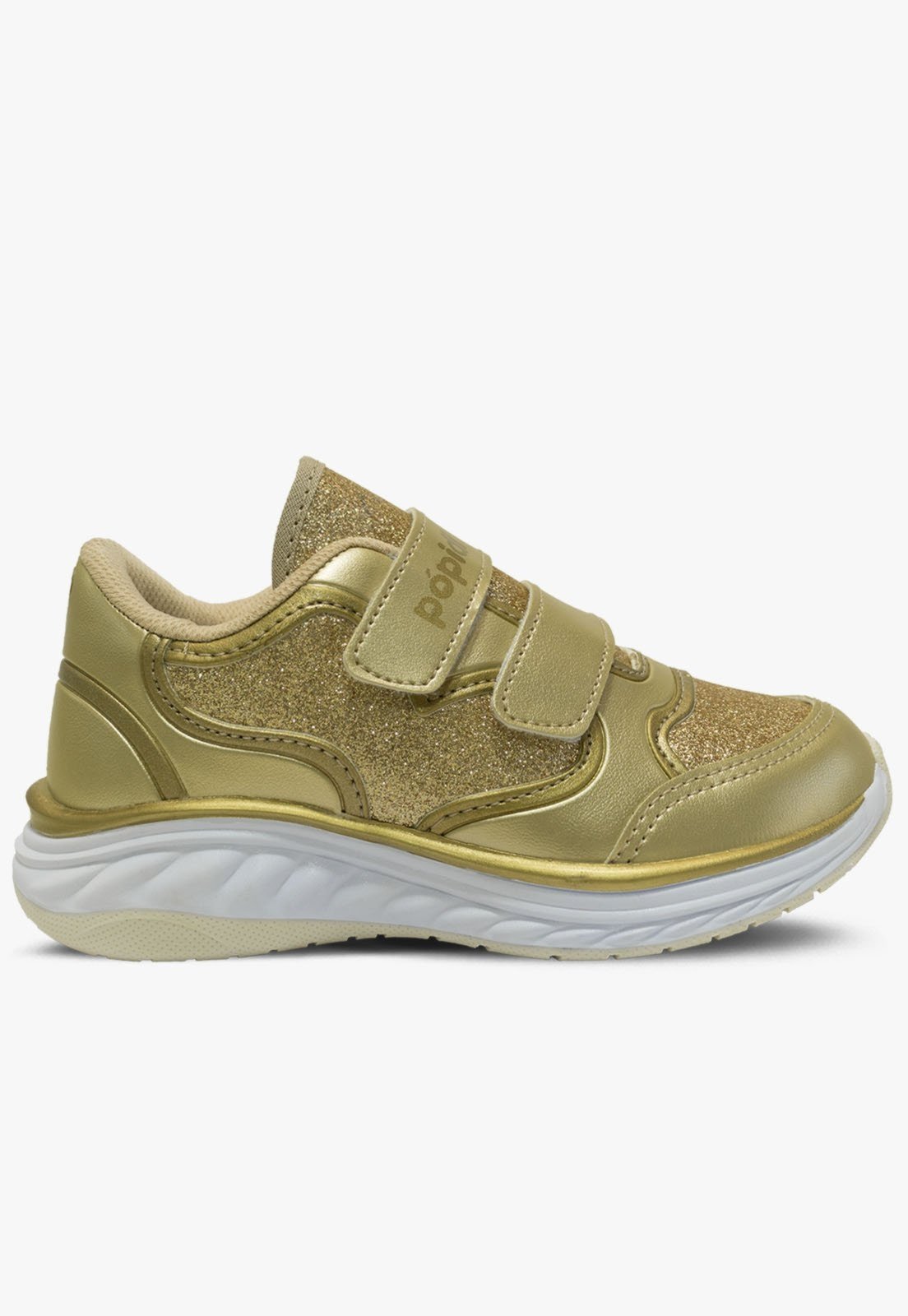 Vista 3 Infantil - Tenis Casual Feminino Pópidi Menina Calce Facil dourado Pópidí dourado