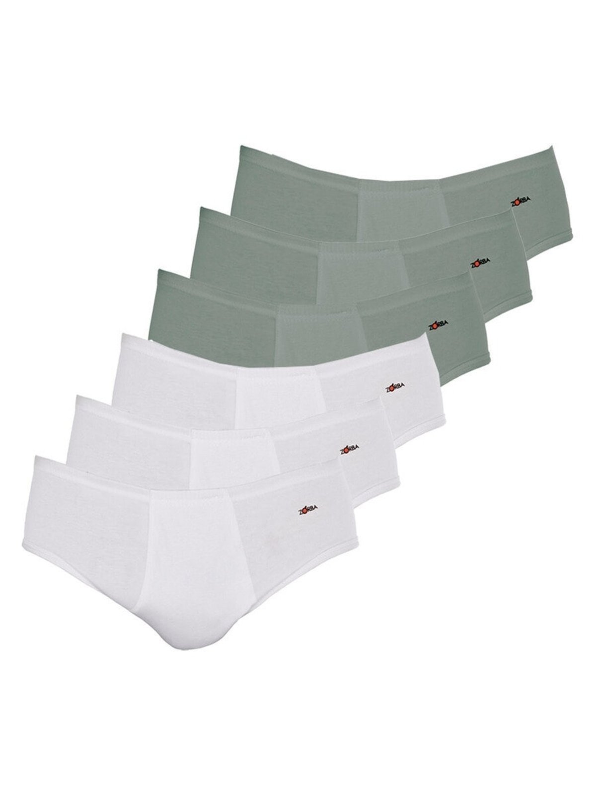 Kit com 6 Cuecas Slip Zorba com Abertura 172 Plus Size Branco