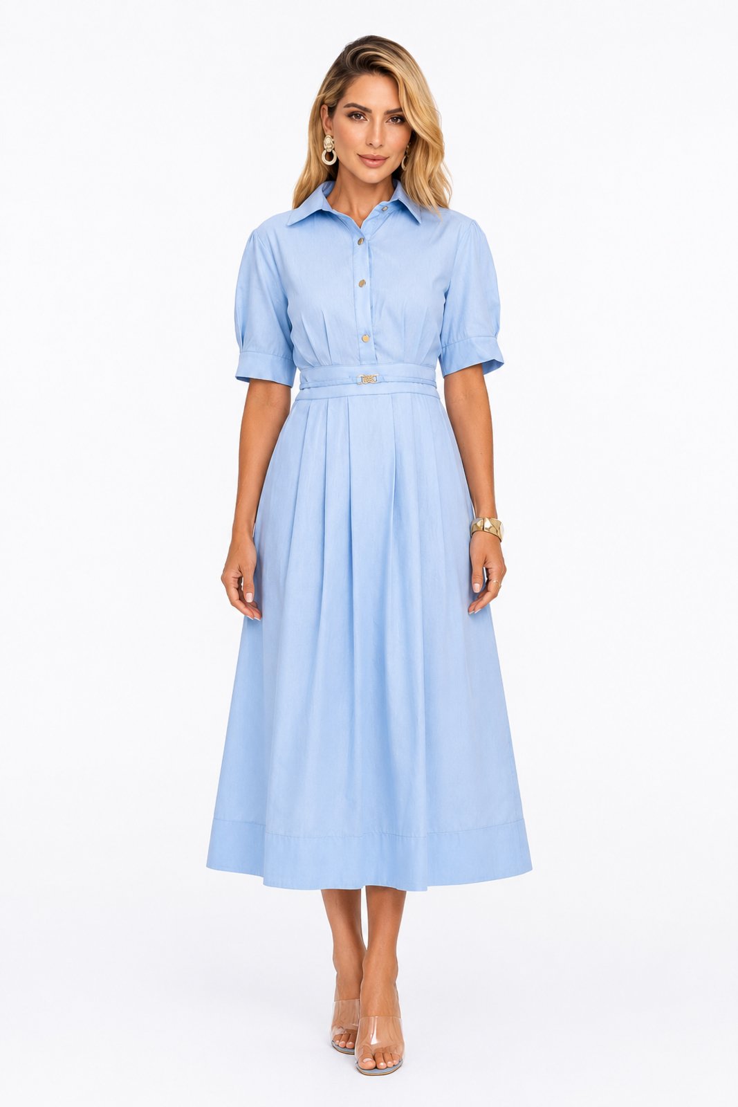Vestido Midi D Bell Outlet Fashion Azul