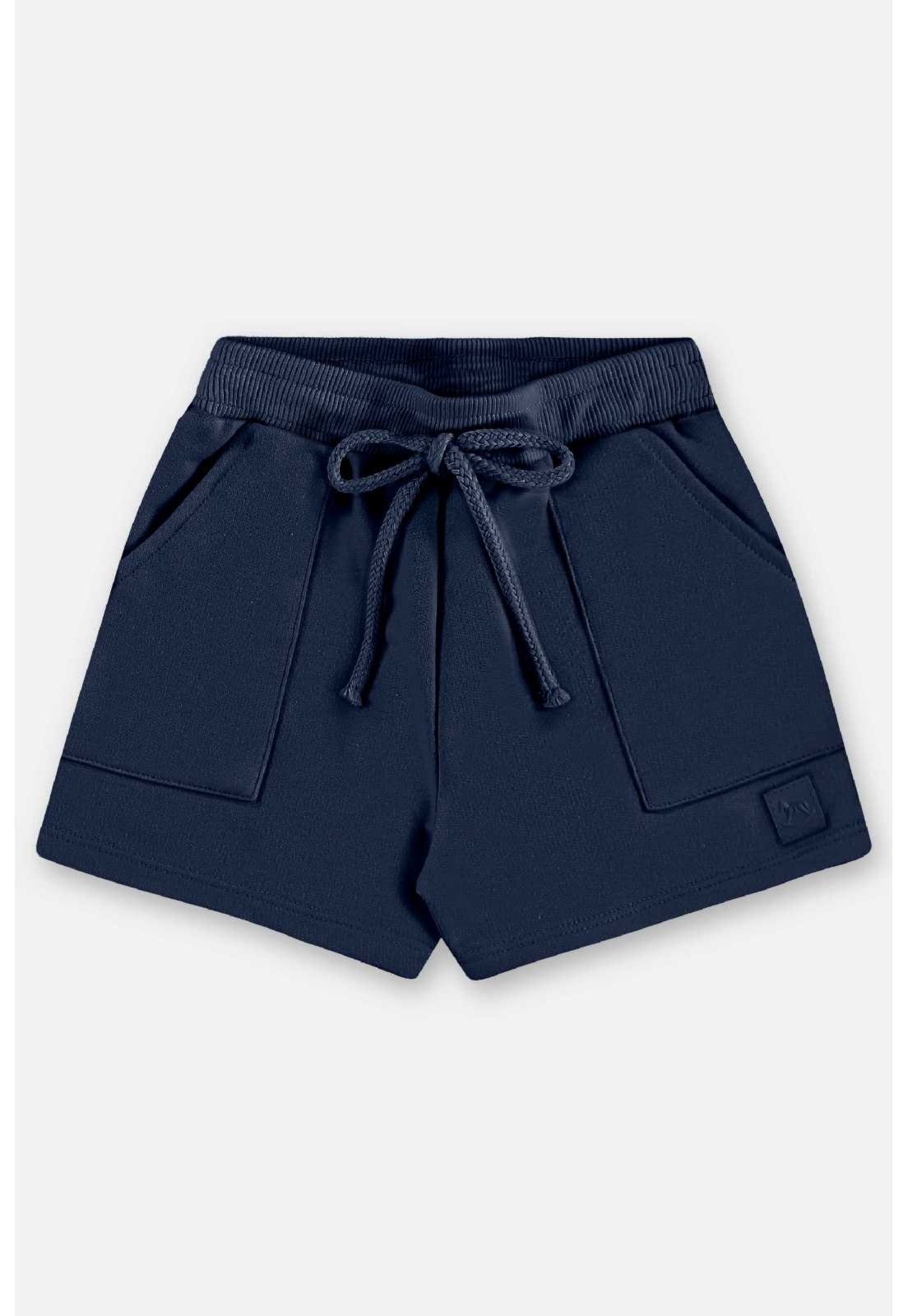 Infantil - Shorts em Moletom Feminino Up Baby Azul