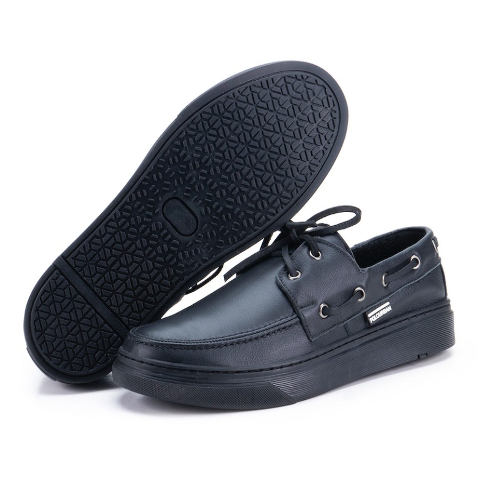 Dockside Masculino em Couro Preto Ônix Polo Urban