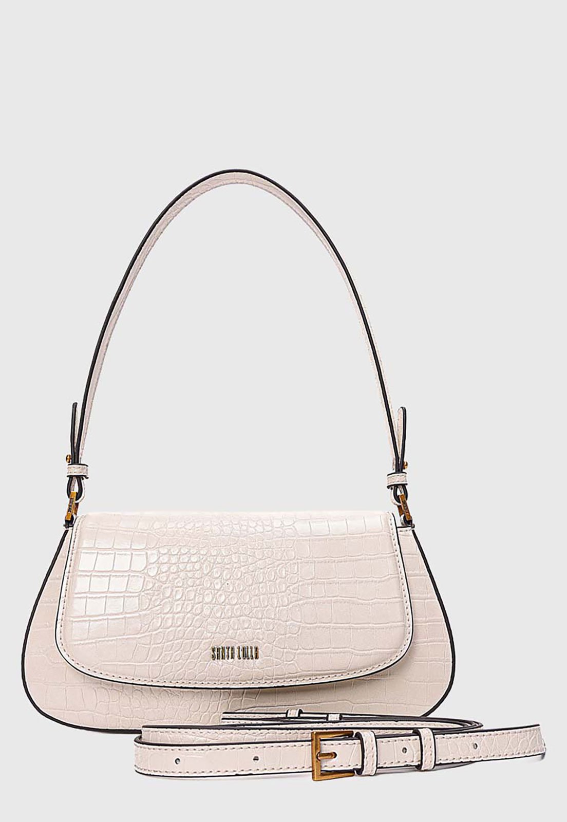 Bolsa Feminina Santa Lolla Estruturada Croco Branca