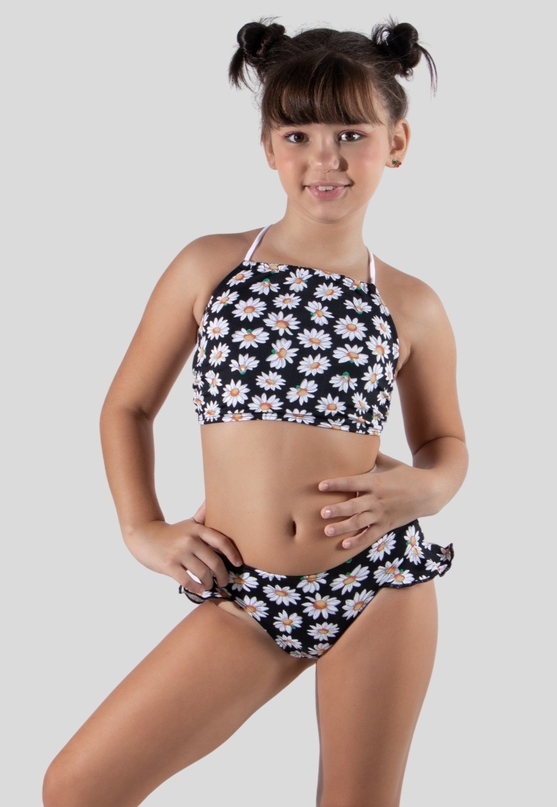 Biquíni Bella Fiore Modas Moda Praia Verão Cropped Estampado Branco