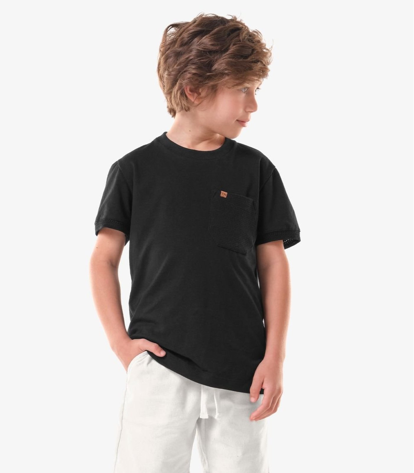 Infantil - Camiseta Cotton Menino Trick Nick Preto