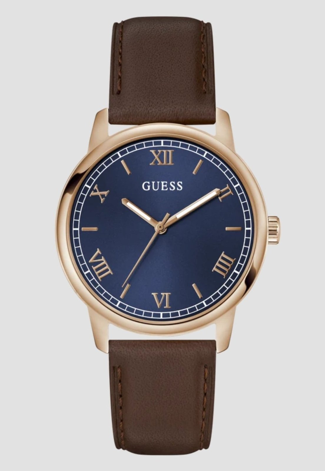 Relógio Guess Redondo Analógico Aço Rosé Marrom