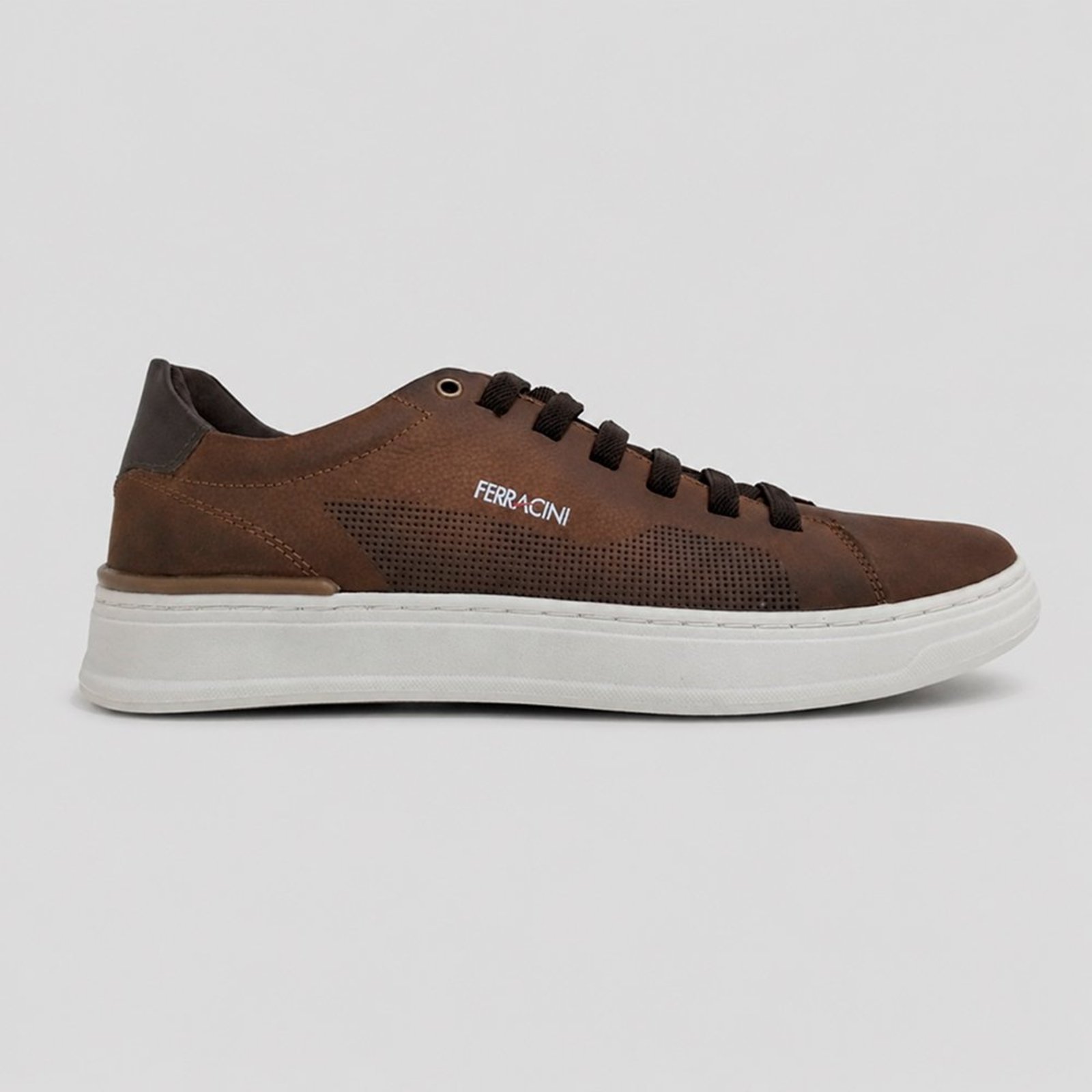 Sapatênis de Couro Ferracini Gold Fr 2078A Marrom Masculino