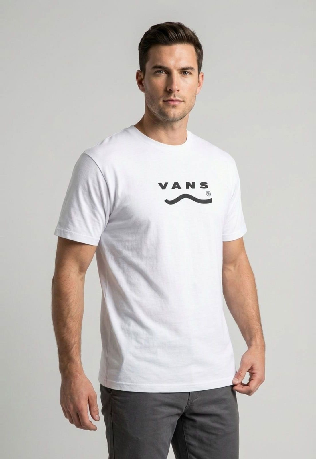 Camiseta Masculina Vans Knit Logo Branca