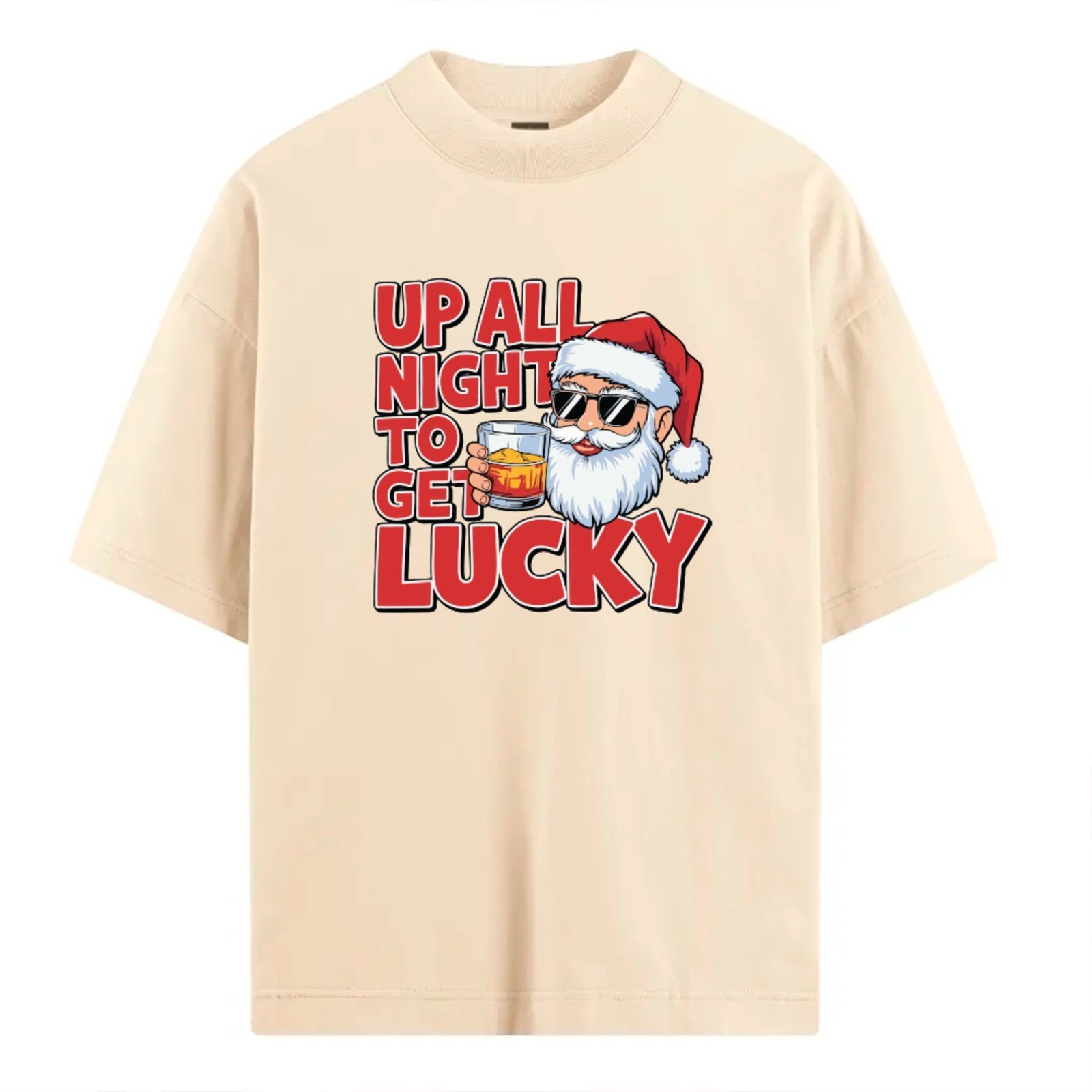 Vista 2 Camiseta Ousy Oversized Natal Engraçado Noel Descolado Unissex Off White off-white white ousy off-white white