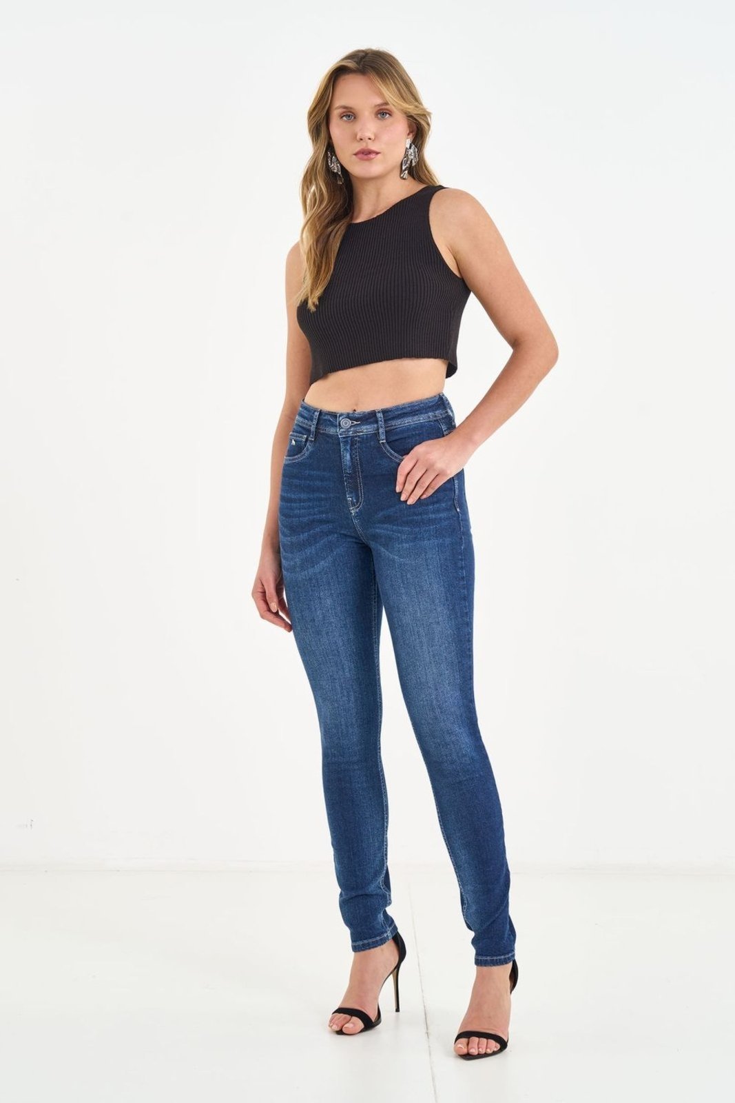 Calça Jeans Skinny Escura ACT Feminino