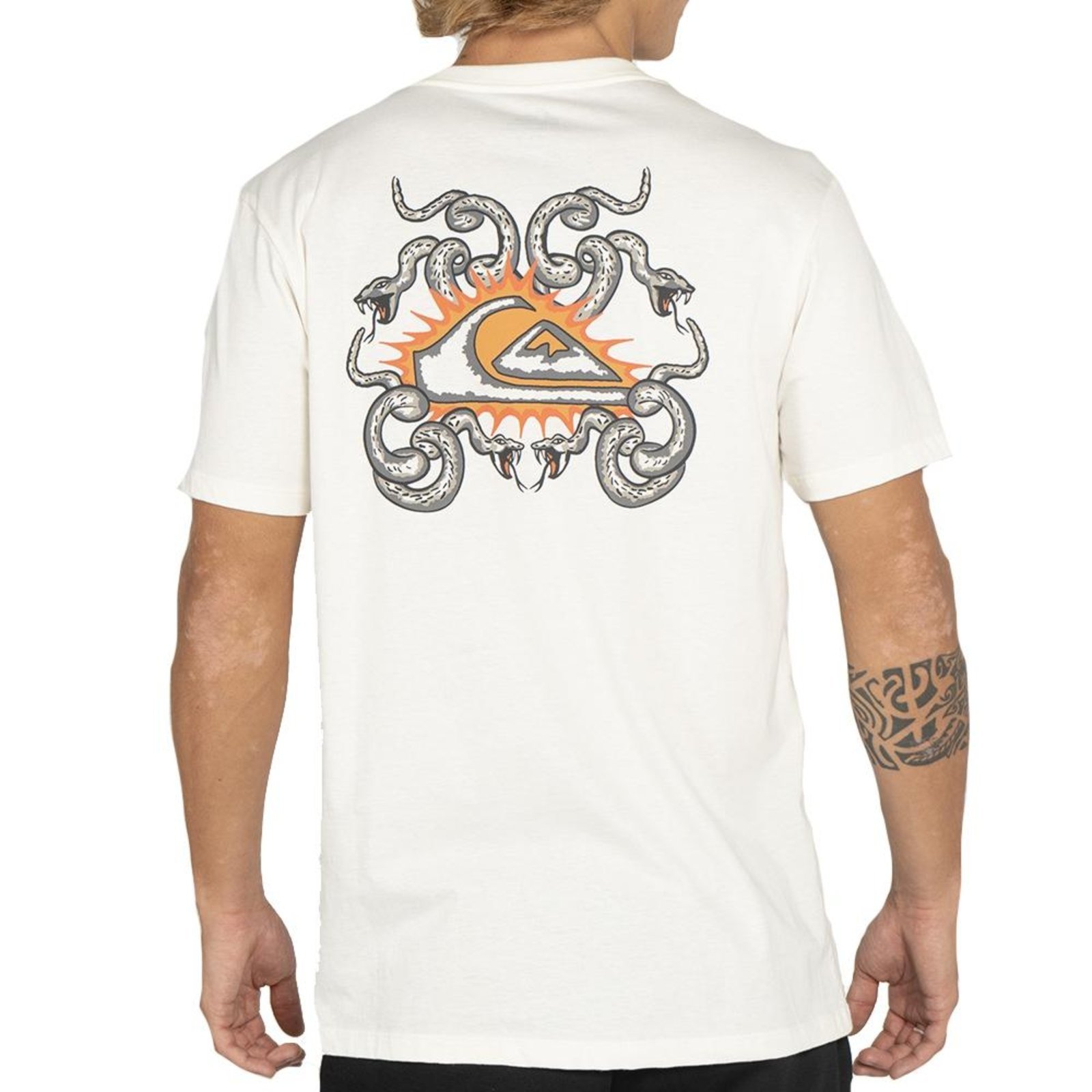 Camiseta Quiksilver Snake Crest WT25 Masculina Snow White