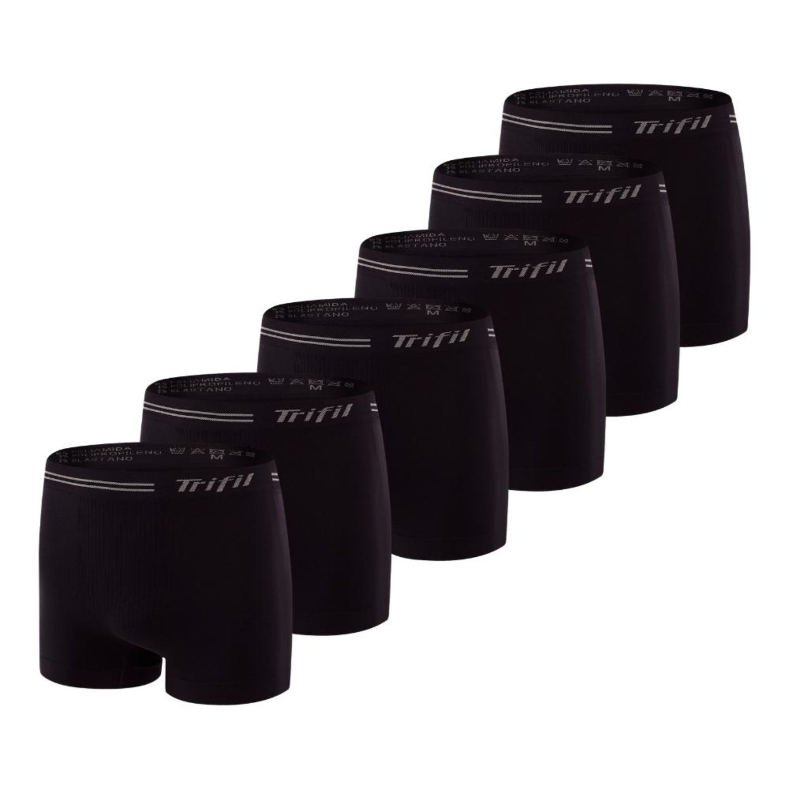 Kit Com 6 Cuecas Box Masculino Trifil Sem Costura Microfibra