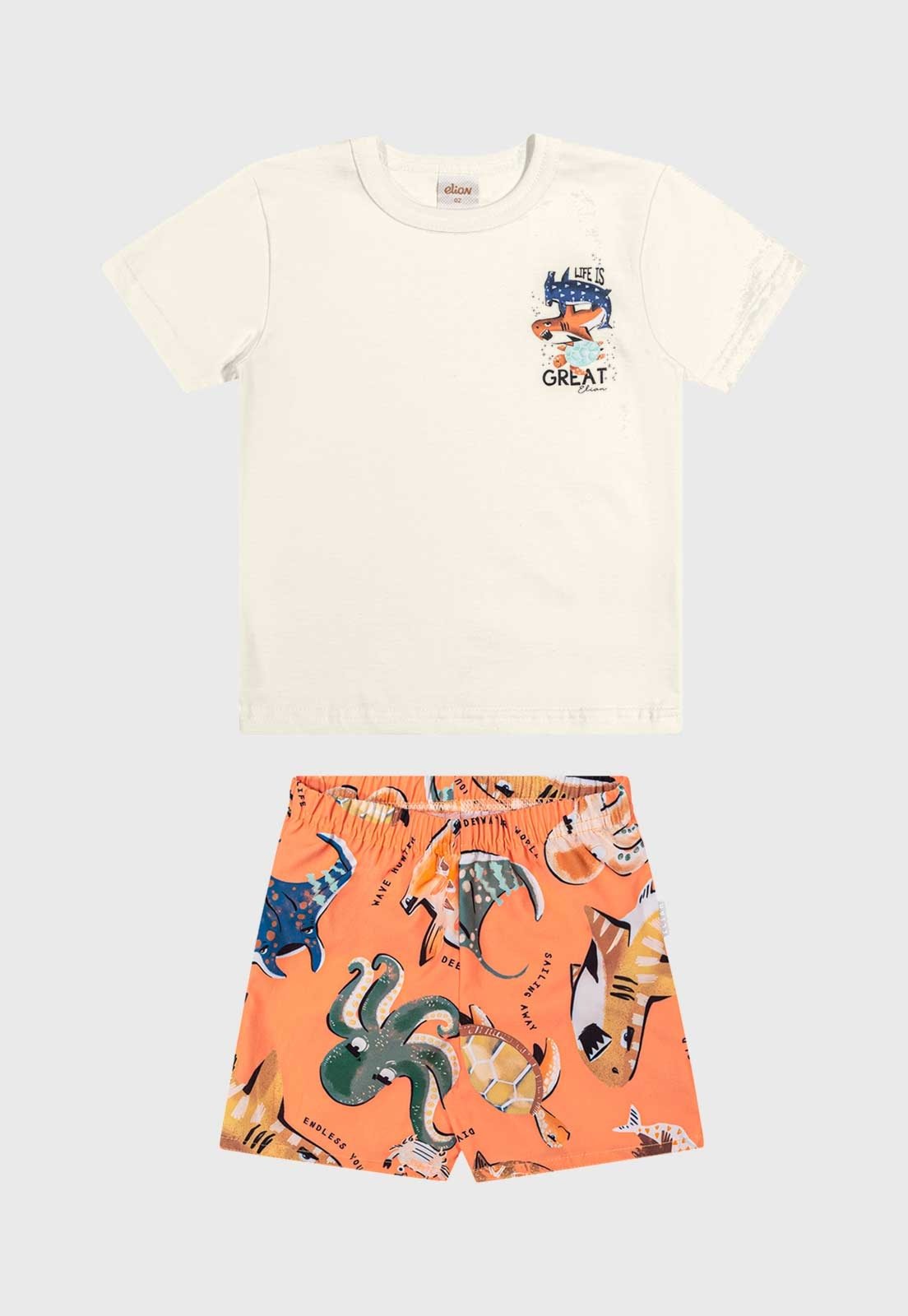 Infantil - Conjunto Curto Elian Estampa Colorida e Short