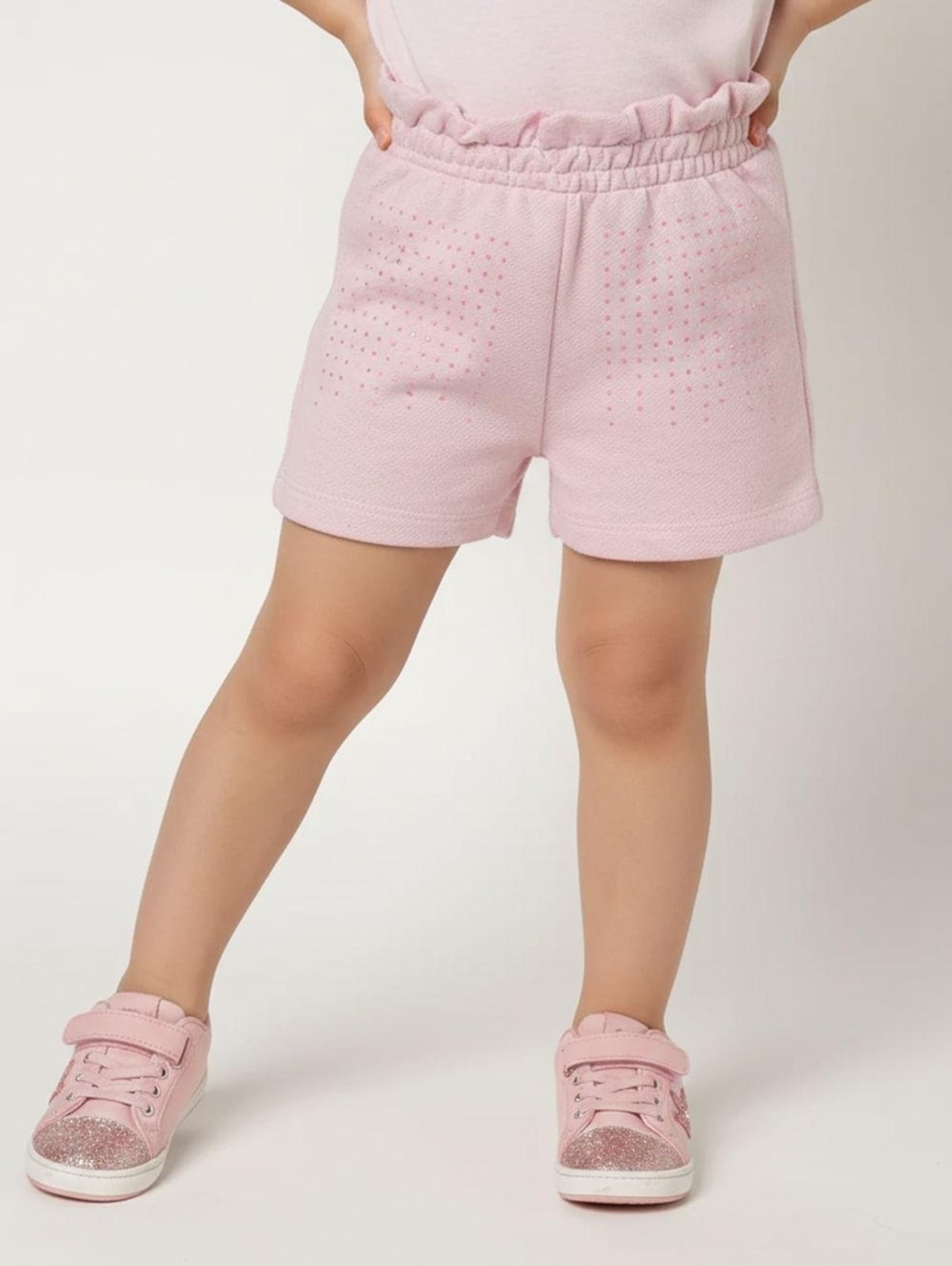 Infantil - Short Moletinho Linho Para Menina - ROSA