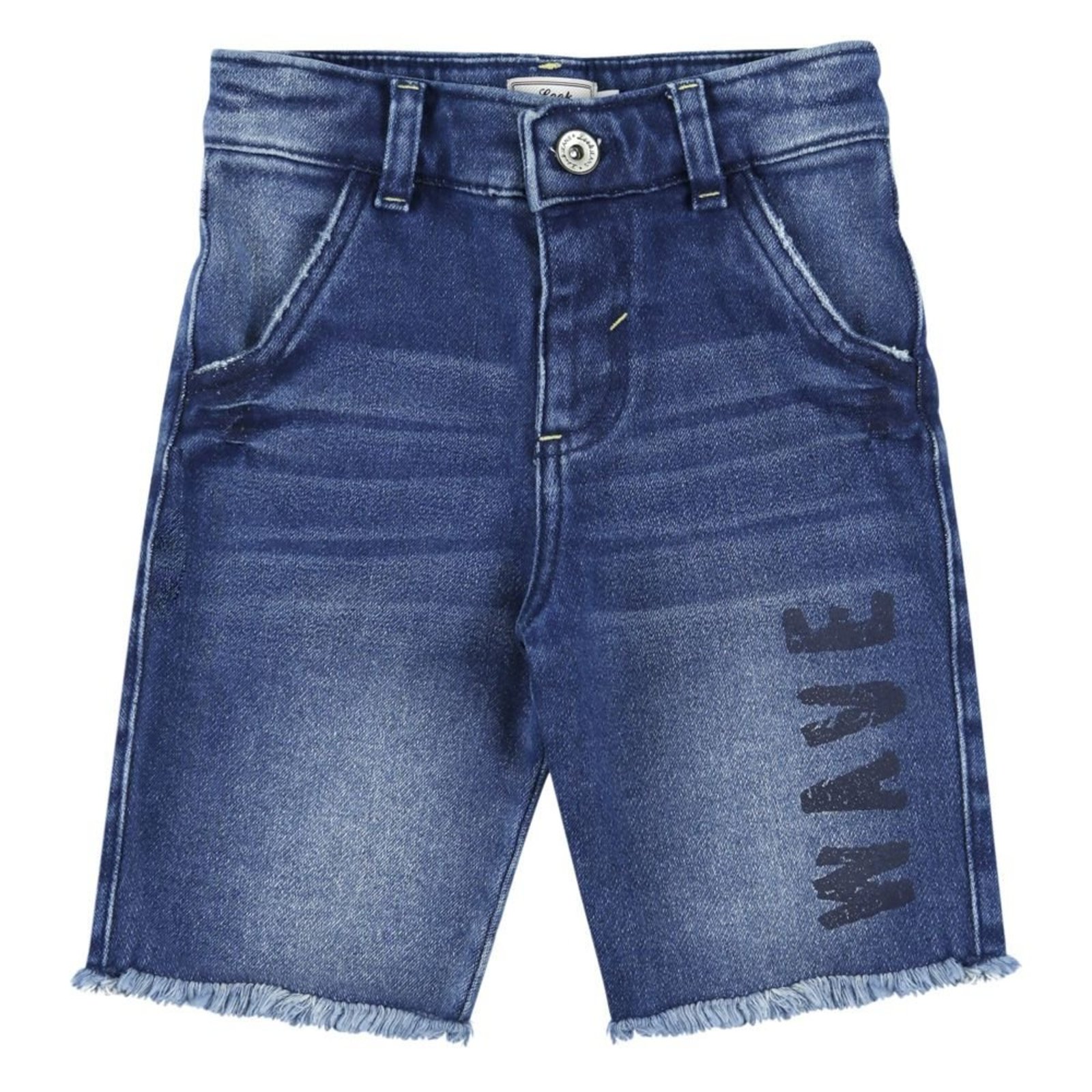 Infantil - Shorts Look Jeans Moletom Jeans