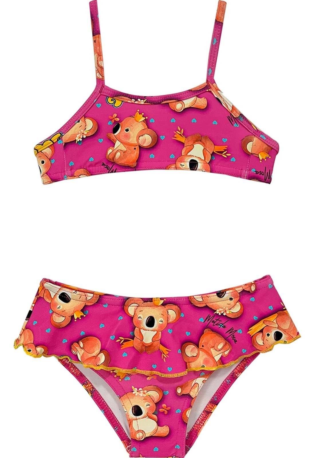 Conjunto Biquíni Metida Moça Estampado com Babados