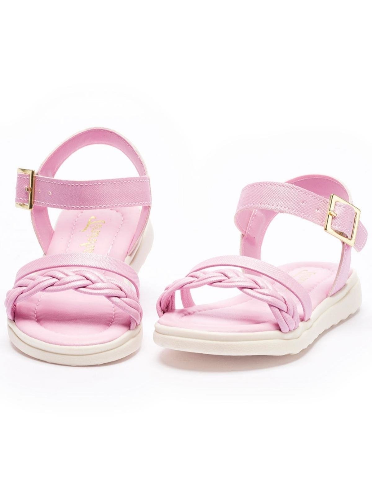 Vista 3 Infantil - Sandália Tininha Feminina Menina Trança nude Tininha nude
