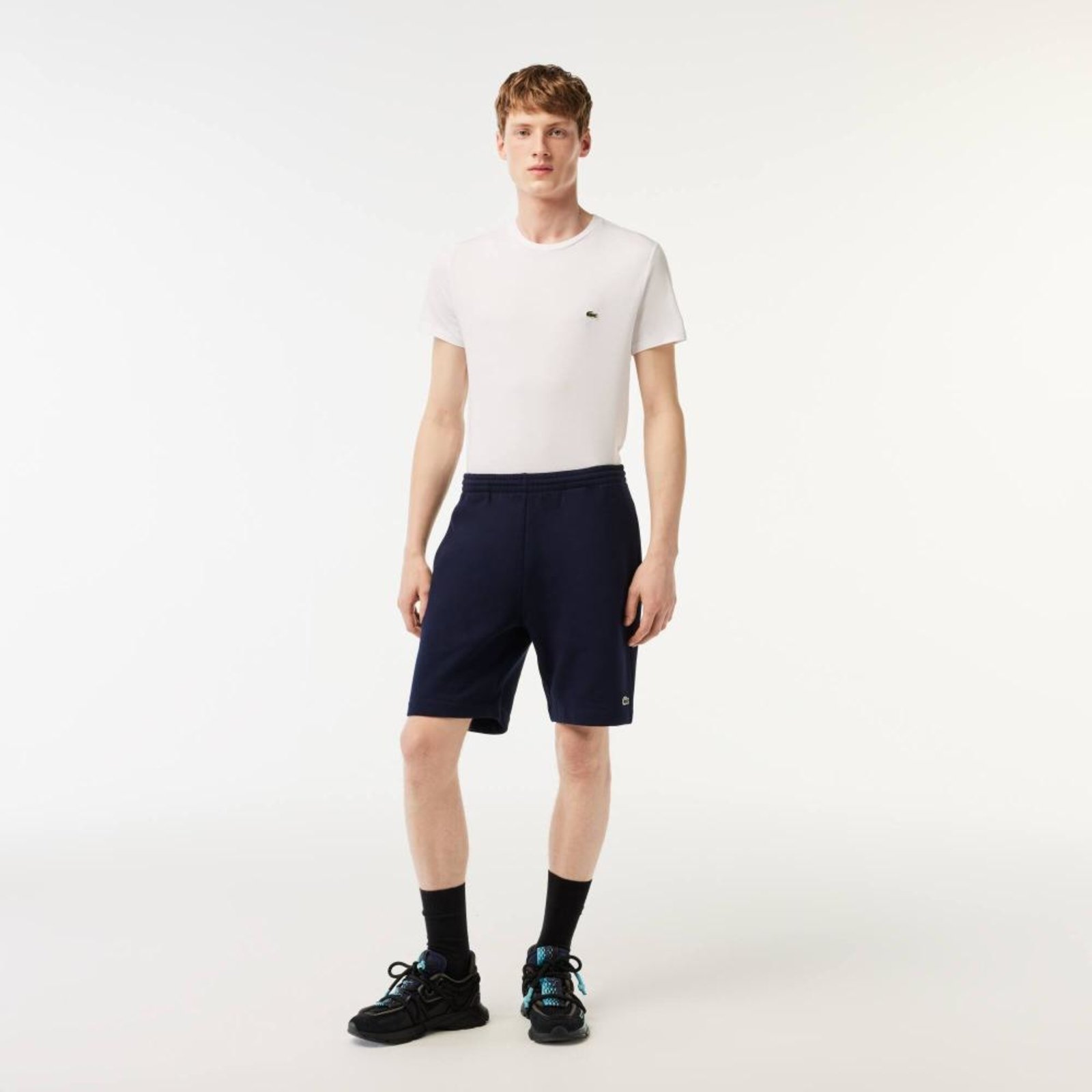 Bermuda Lacoste Moletom Lacoste Masculina Lisa Azul