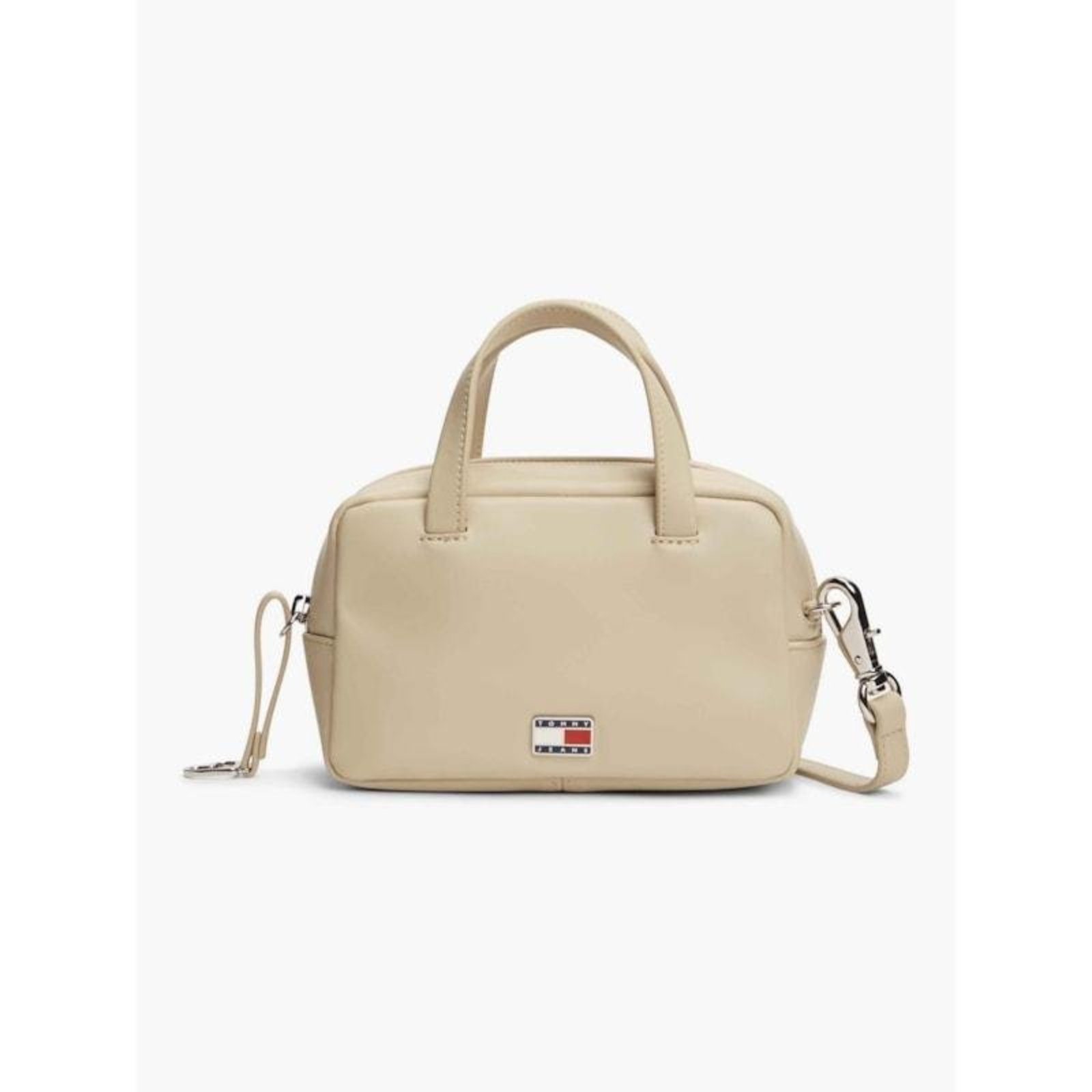 Bolsa Mini Crossover City Logo Metal Tommy Jeans Bege