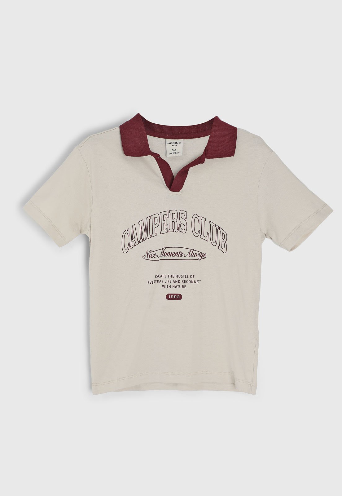 Infantil – Camisa Manga Curta Hering Polo Bege