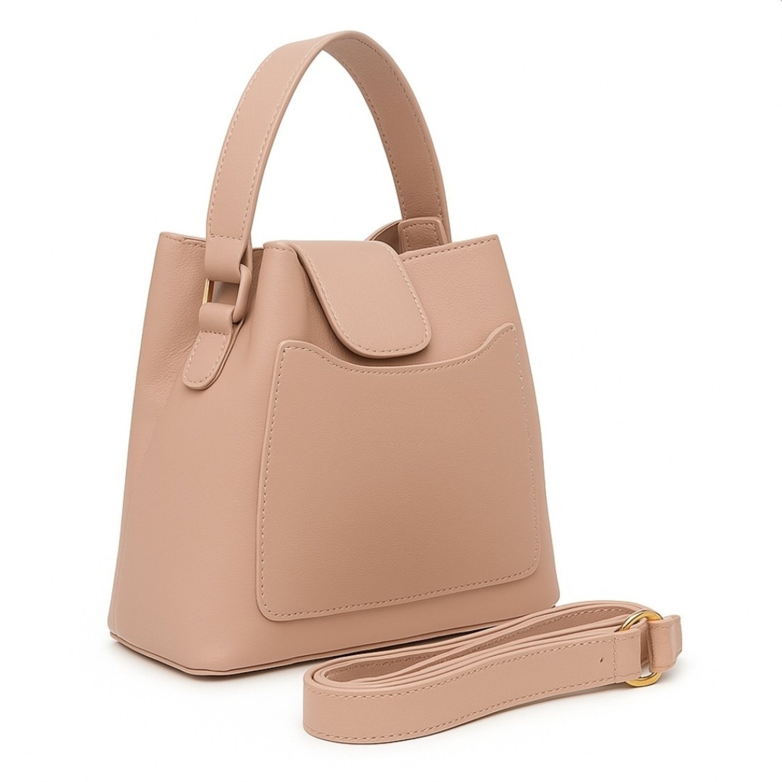 Vista 2 Bolsa Saquinho Com Alça De Mão Willibags + Alça Transversal Removível E Ajustável - Nude bege/nude nude bege/nude nude