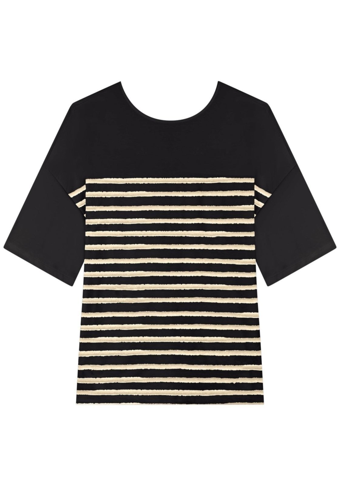 Blusa Alongada De Mangas 3/4 Com Estampa